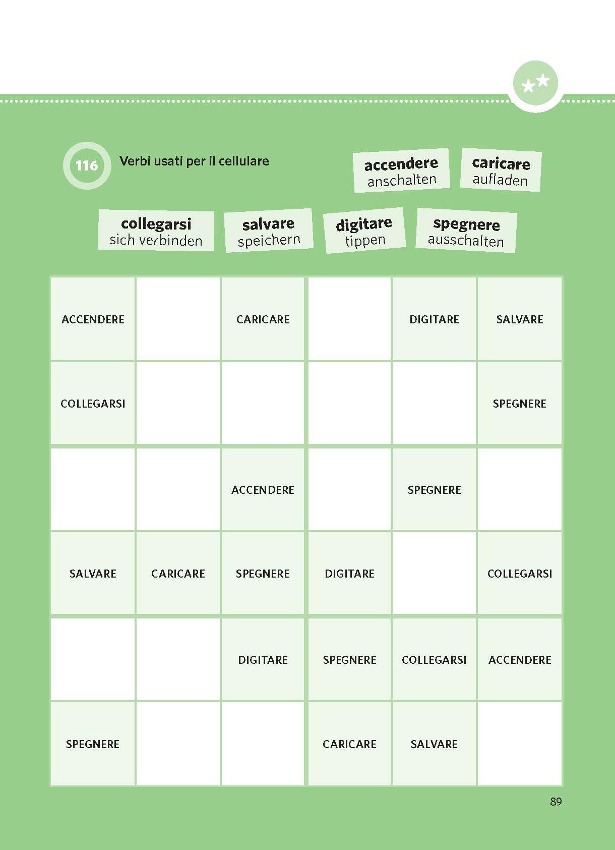 Beispielinhalt (Bild) PONS Sprachrätsel Italienisch