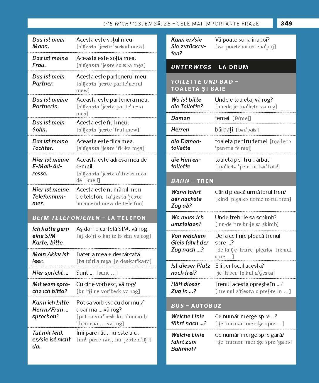 Beispielinhalt (Bild) PONS Bildwörterbuch Rumänisch