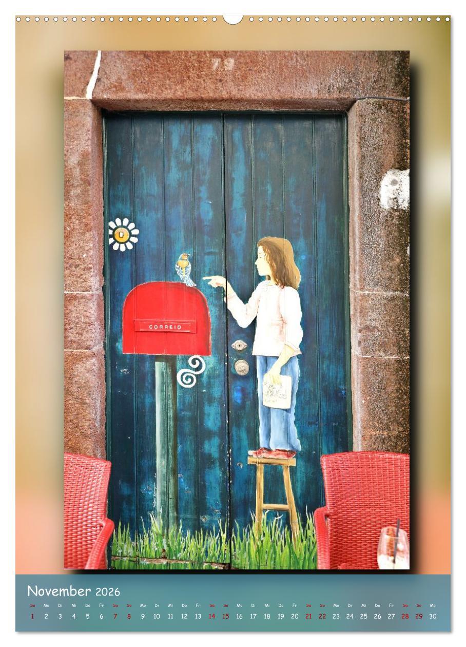 Beispielinhalt (Bild) Türen in Madeira (Wandkalender 2026 DIN A2 hoch), CALVENDO Monatskalender
