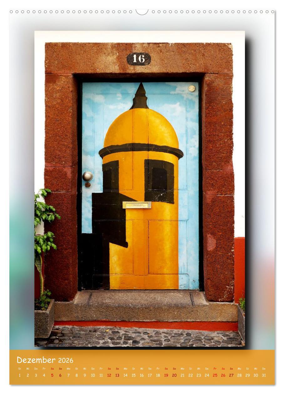 Beispielinhalt (Bild) Türen in Madeira (Wandkalender 2026 DIN A2 hoch), CALVENDO Monatskalender