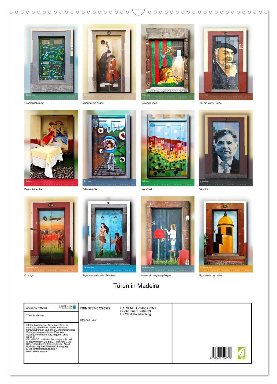 Beispielinhalt (Bild) Türen in Madeira (Wandkalender 2026 DIN A2 hoch), CALVENDO Monatskalender