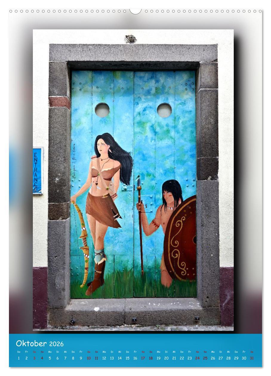 Beispielinhalt (Bild) Türen in Madeira (Wandkalender 2026 DIN A2 hoch), CALVENDO Monatskalender