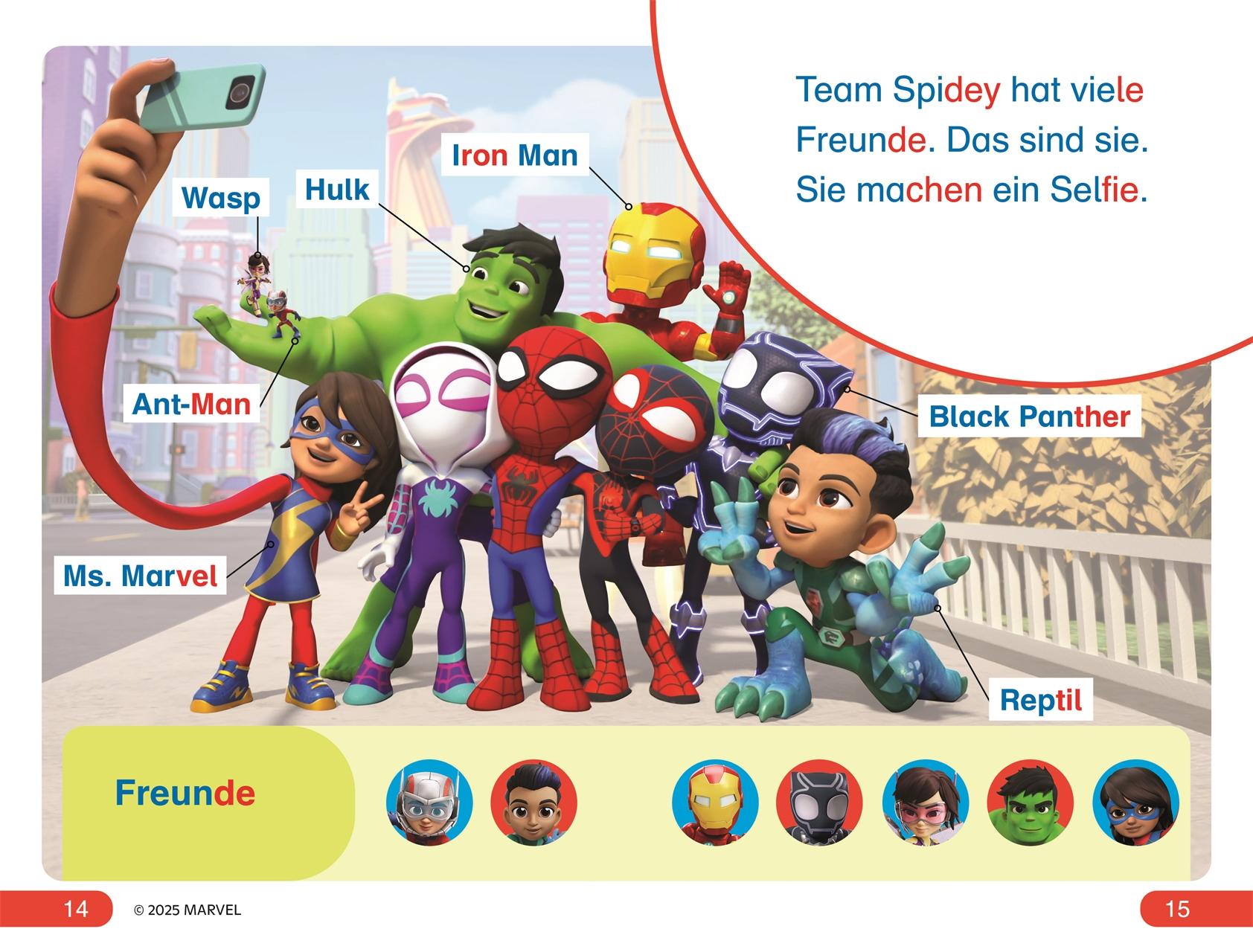 Beispielinhalt (Bild) SUPERLESER! Marvel Spidey und seine Super-Freunde Auf ins Abenteuer, Team Spidey!