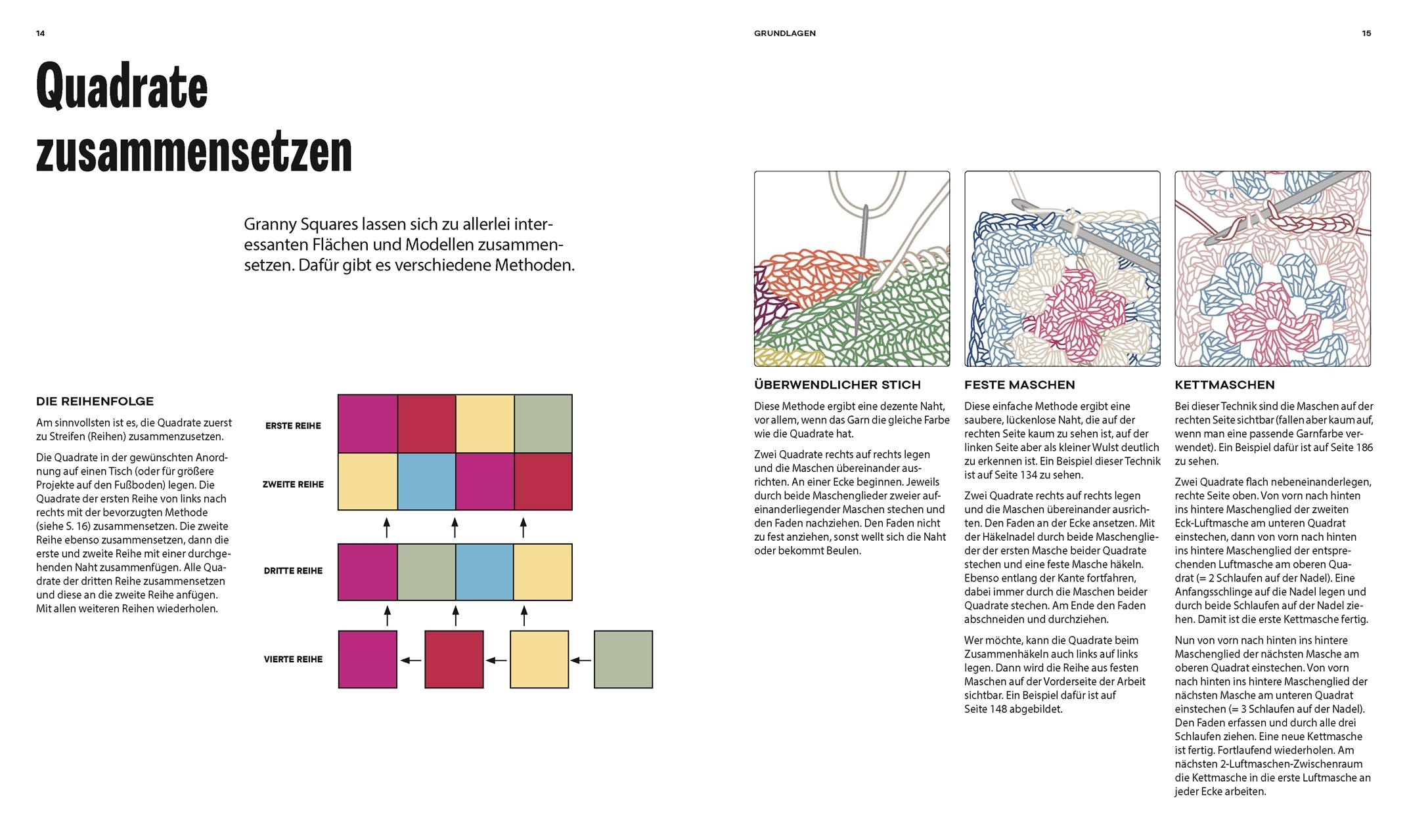 Beispielinhalt (Bild) Das Granny Squares Musterbuch