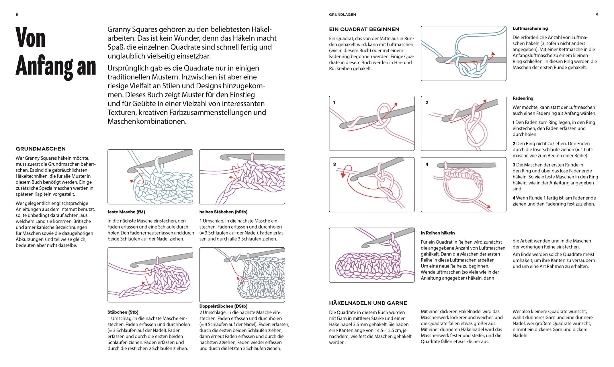 Beispielinhalt (Bild) Das Granny Squares Musterbuch