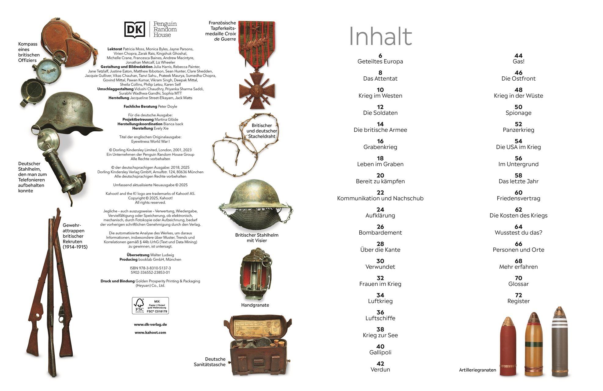 Beispielinhalt (Bild) memo Wissen. Erster Weltkrieg