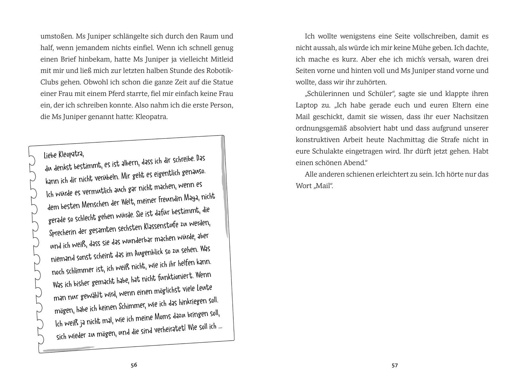 Beispielinhalt (Bild) Secret Society of Rebel Girls. Wie ich wegen Nachsitzen einen Brief von Kleopatra bekam (Band 1)