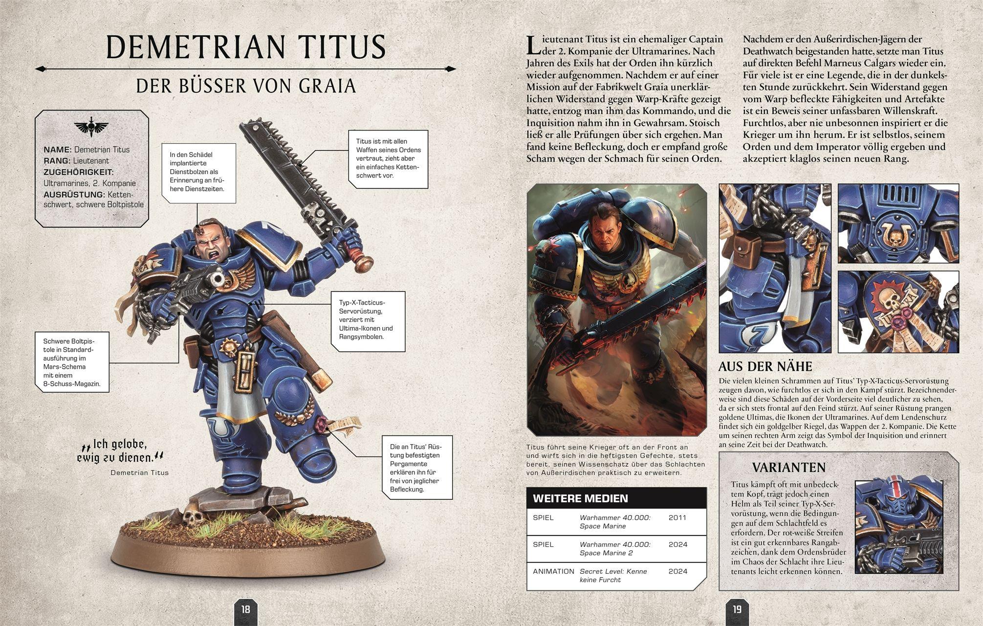 Beispielinhalt (Bild) Warhammer 40.000 Lexikon der Figuren