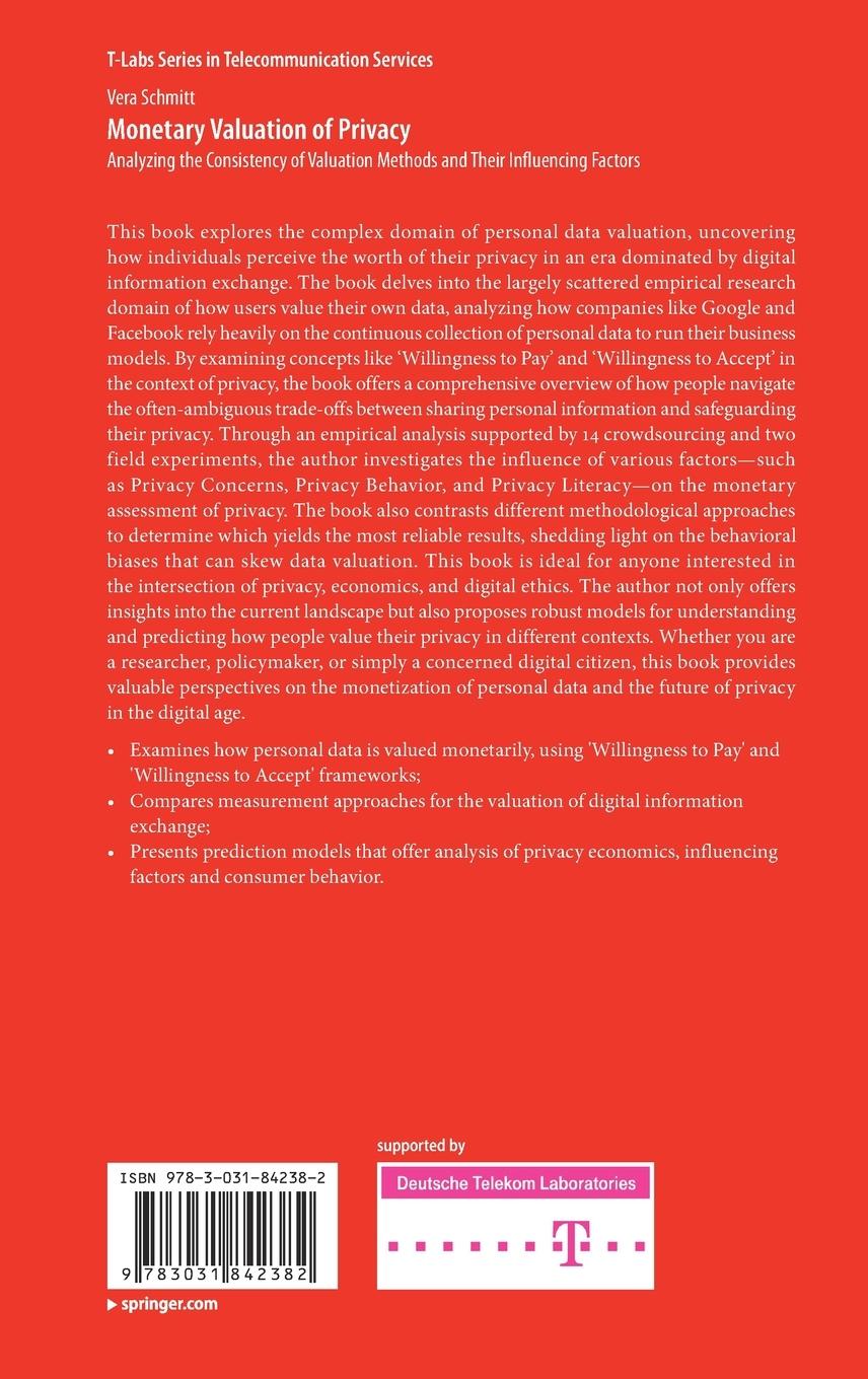 Rückseitencover Monetary Valuation of Privacy