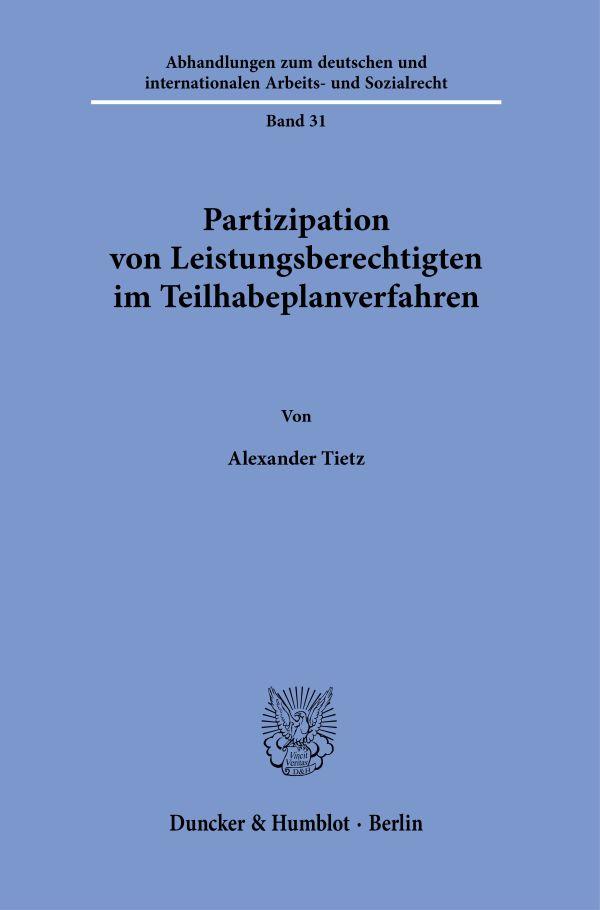 Vorderes Coverbild Partizipation von Leistungsberechtigten im Teilhabeplanverfahren