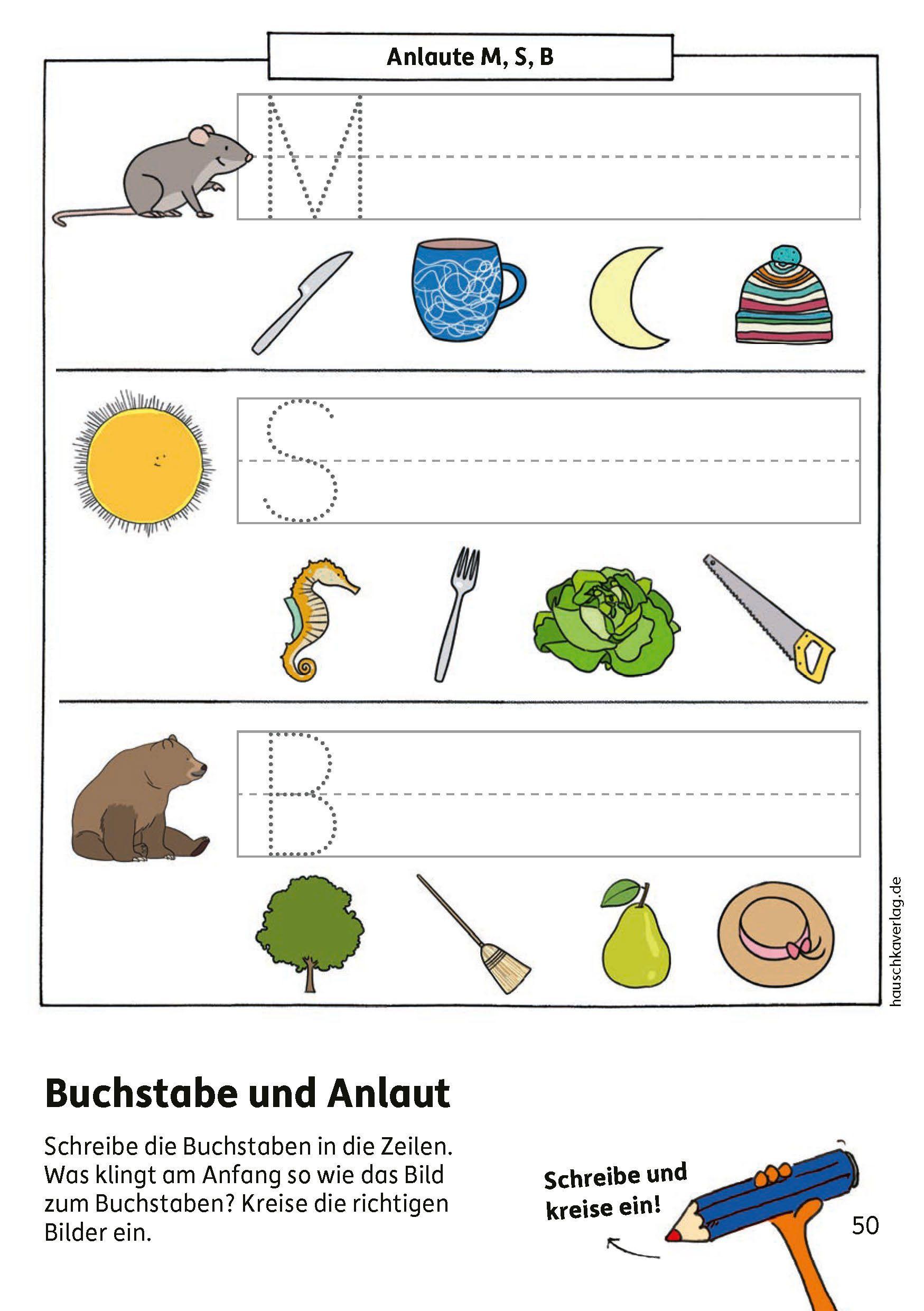 Beispielinhalt (Bild) Schulstart-Block ab 6 Jahre - Buchstaben schreiben lernen