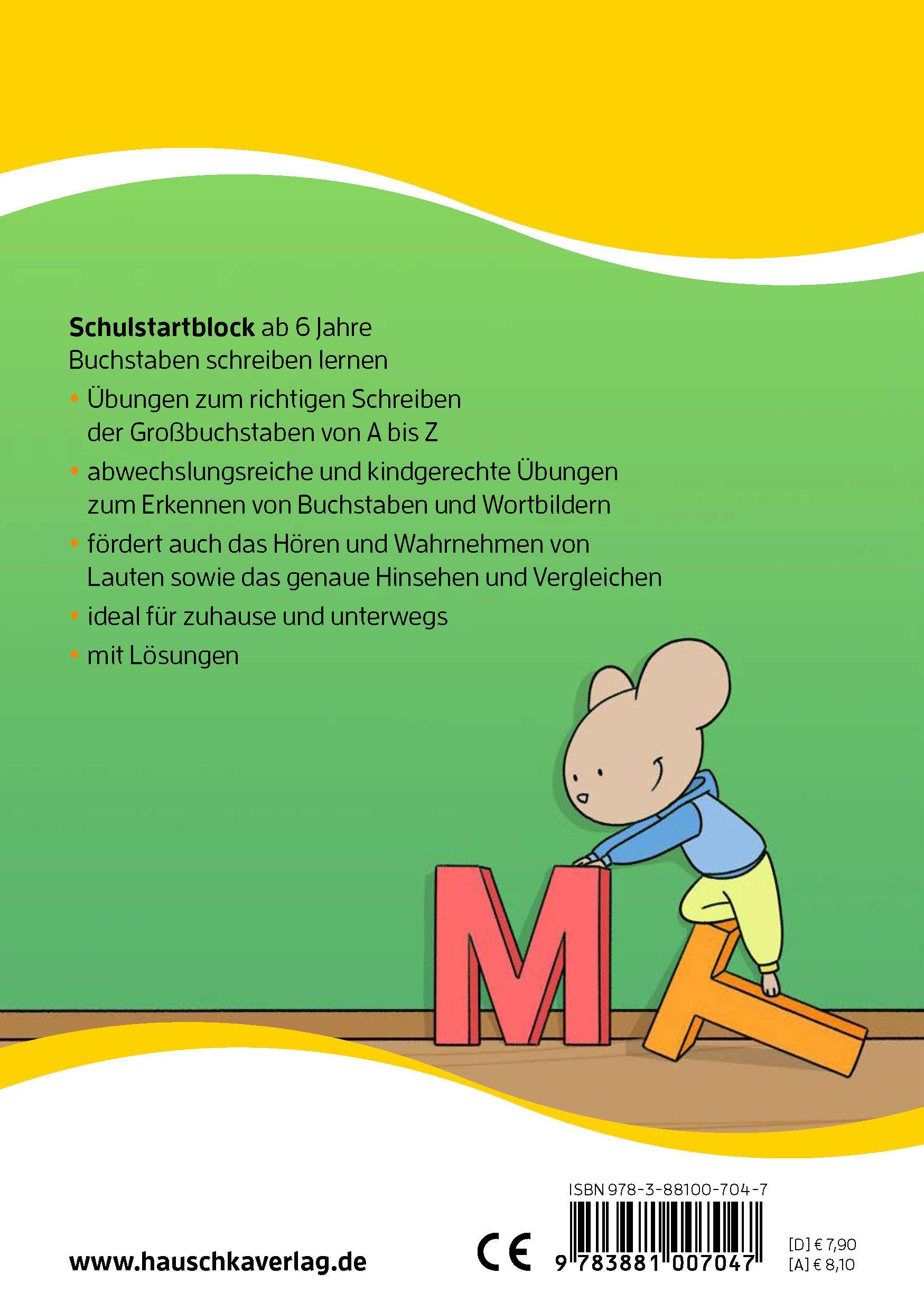 Beispielinhalt (Bild) Schulstart-Block ab 6 Jahre - Buchstaben schreiben lernen