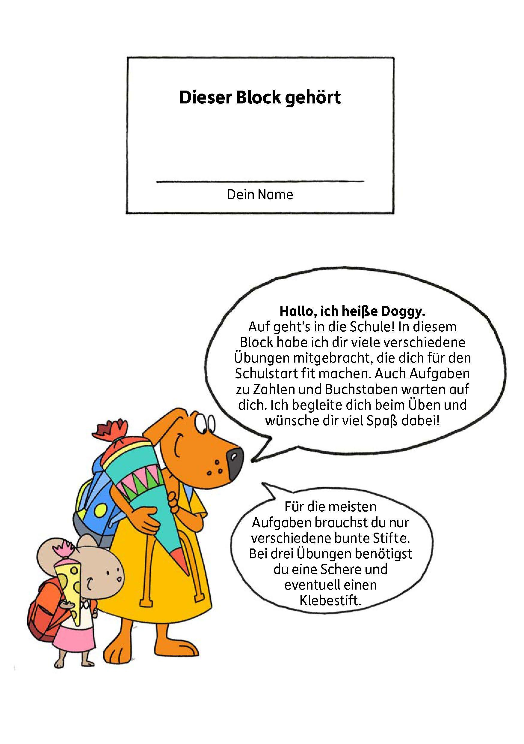 Beispielinhalt (Bild) Schulstart-Block ab 6 Jahre - Kunterbunte Übungen zum Schulanfang