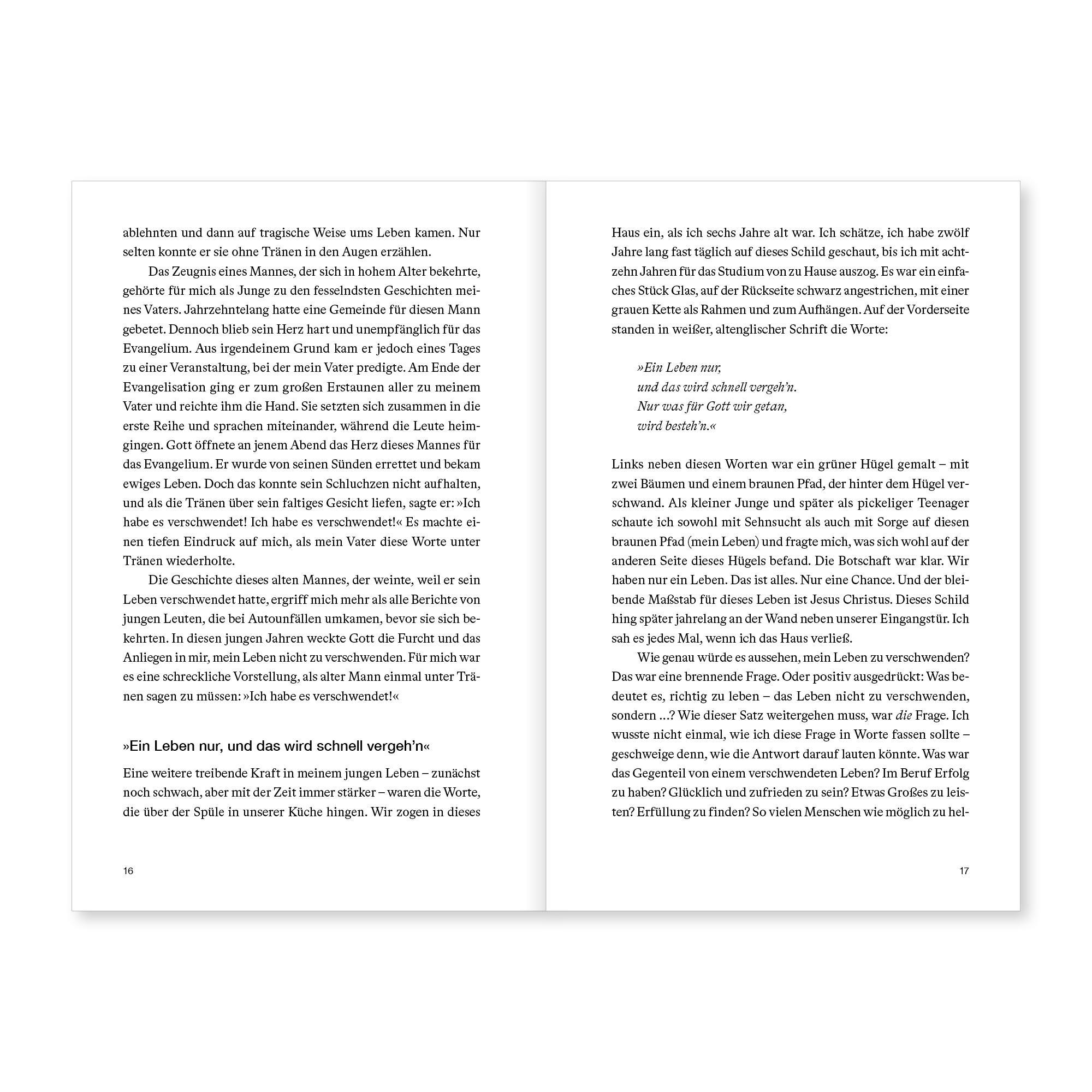 Beispielinhalt (Bild) Du lebst nur einmal