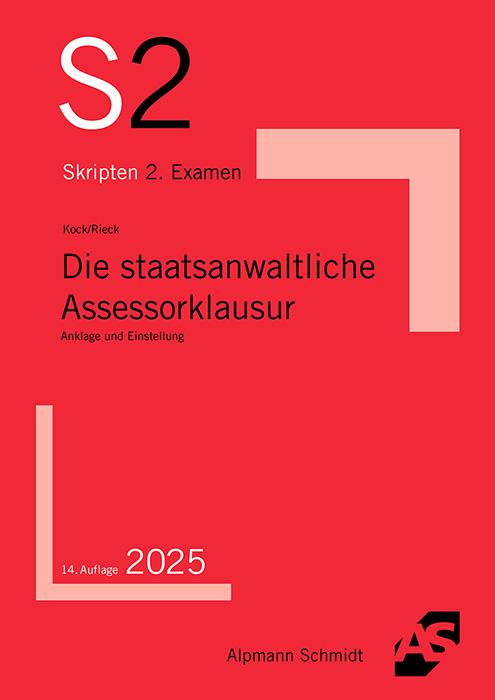 Vorderes Coverbild Die staatsanwaltliche Assessorklausur