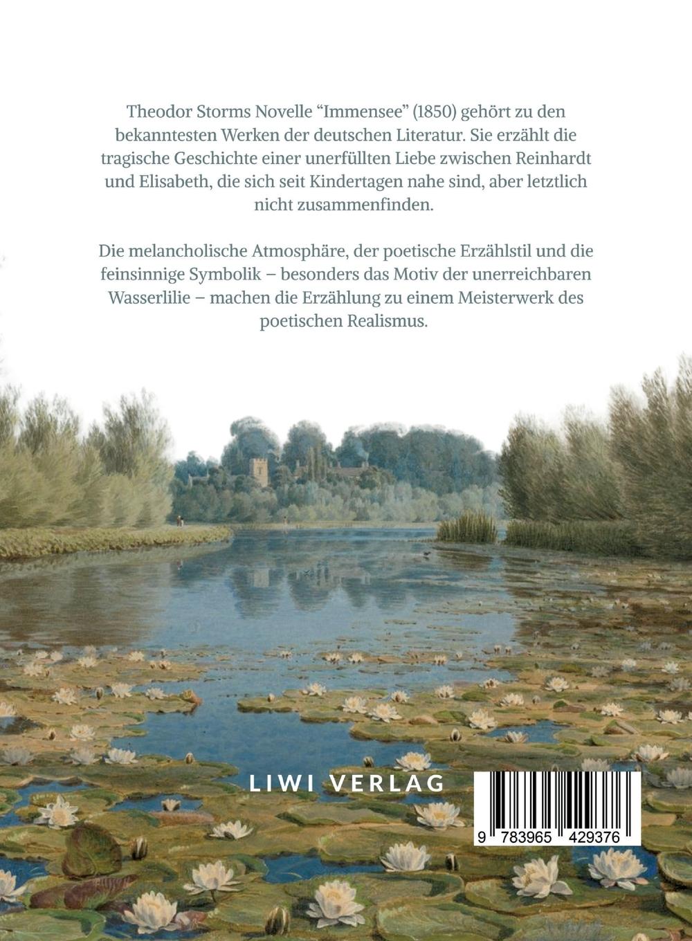 Rückseitencover Theodor Storm: Immensee. Vollständige Neuausgabe