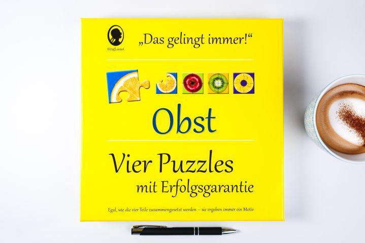 Beispielinhalt (Bild) Das "Gelingt immer"-Puzzle Obst. Das Puzzle-Spiel für Senioren mit Demenz