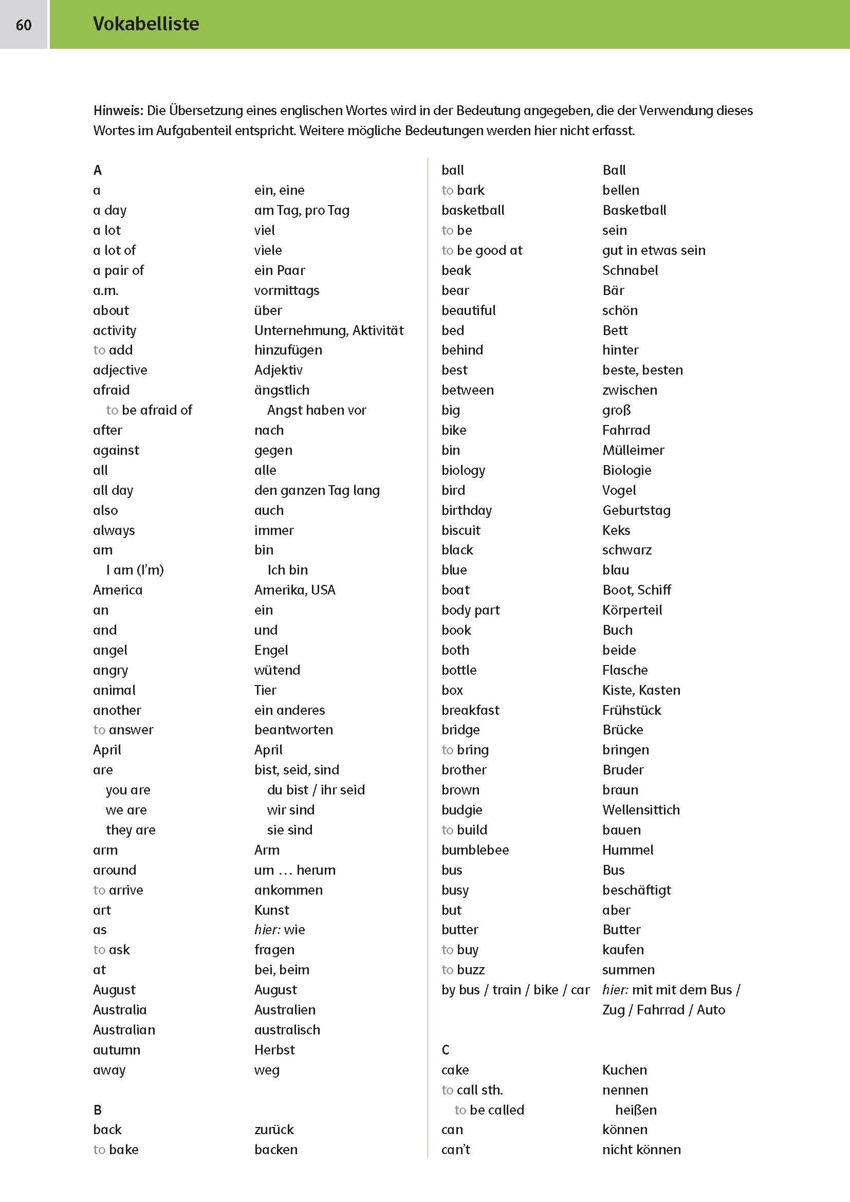 Beispielinhalt (Bild) Sicher ins Gymnasium: 15-Minuten-Kurztests Englisch 4.Klasse