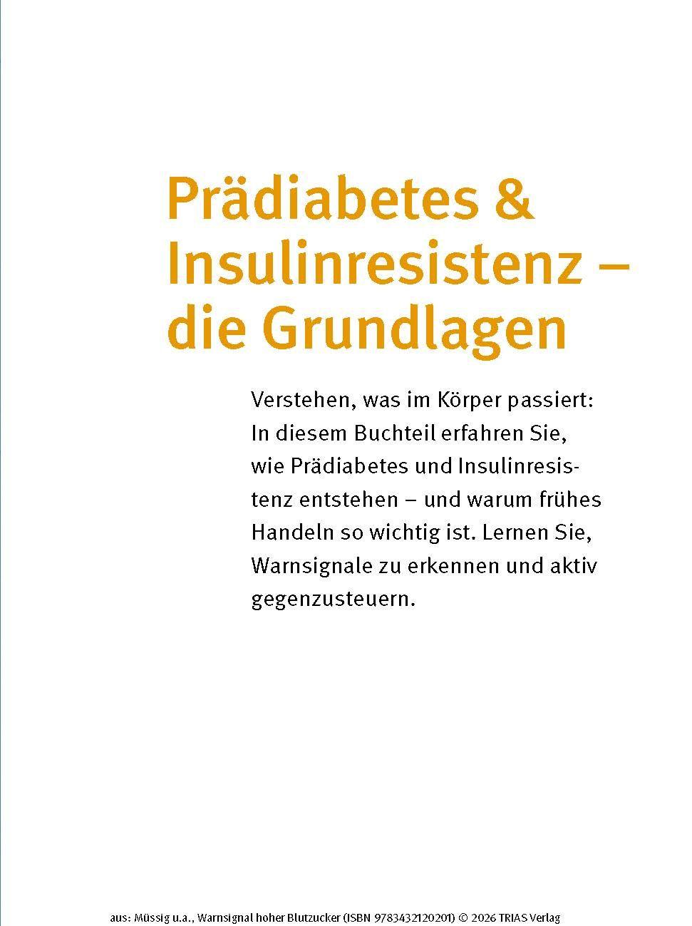 Beispielinhalt (Bild) Warnsignal hoher Blutzucker