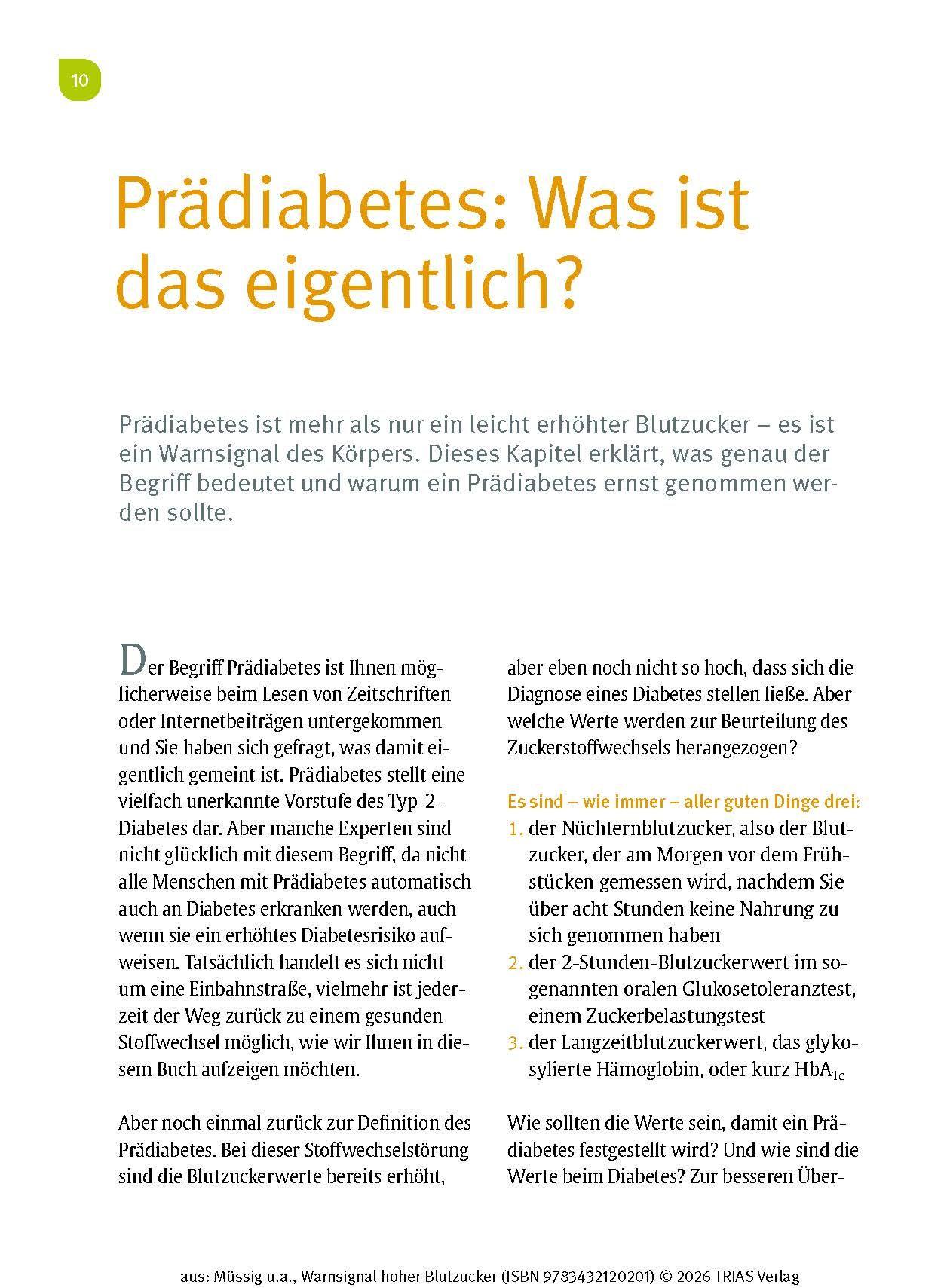 Beispielinhalt (Bild) Warnsignal hoher Blutzucker