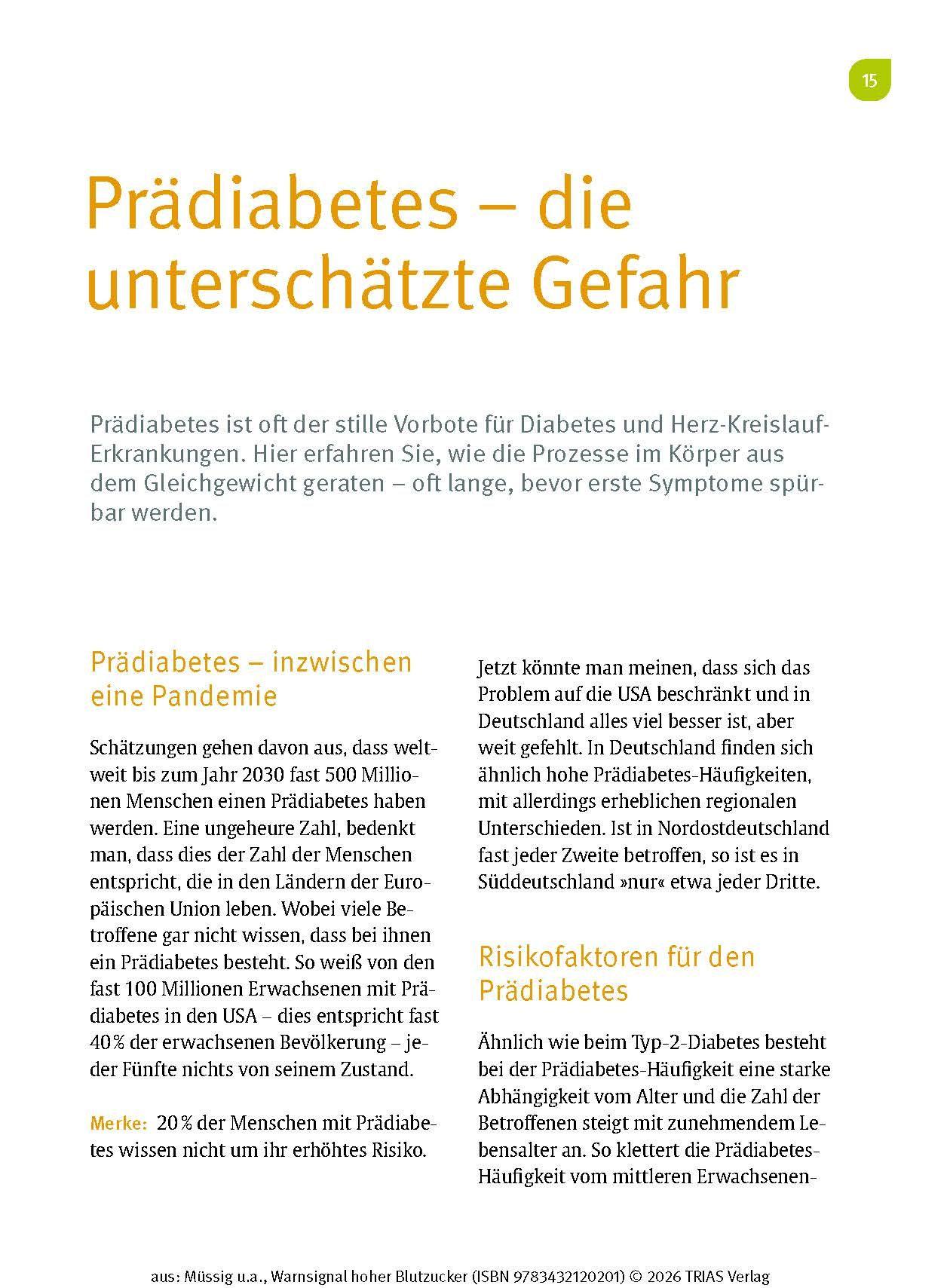 Beispielinhalt (Bild) Warnsignal hoher Blutzucker