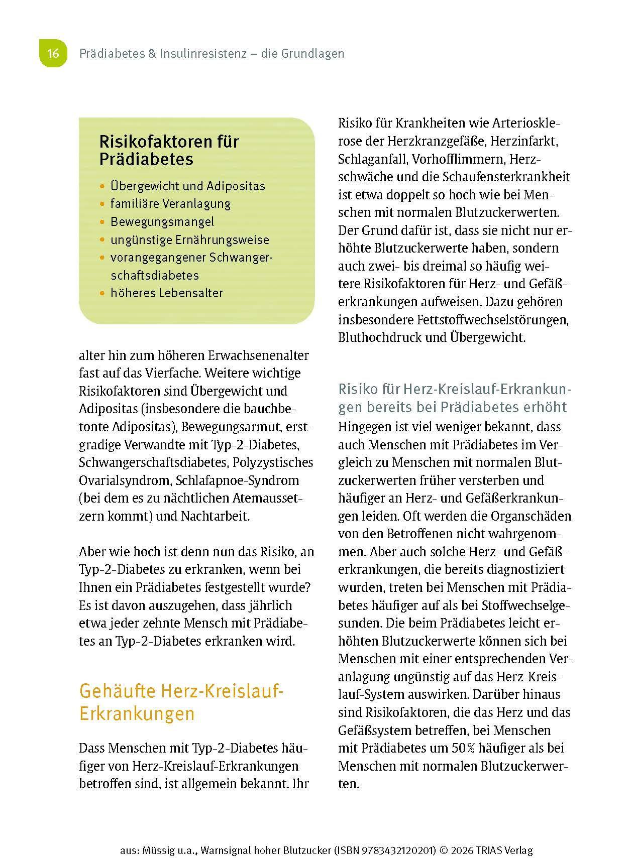 Beispielinhalt (Bild) Warnsignal hoher Blutzucker