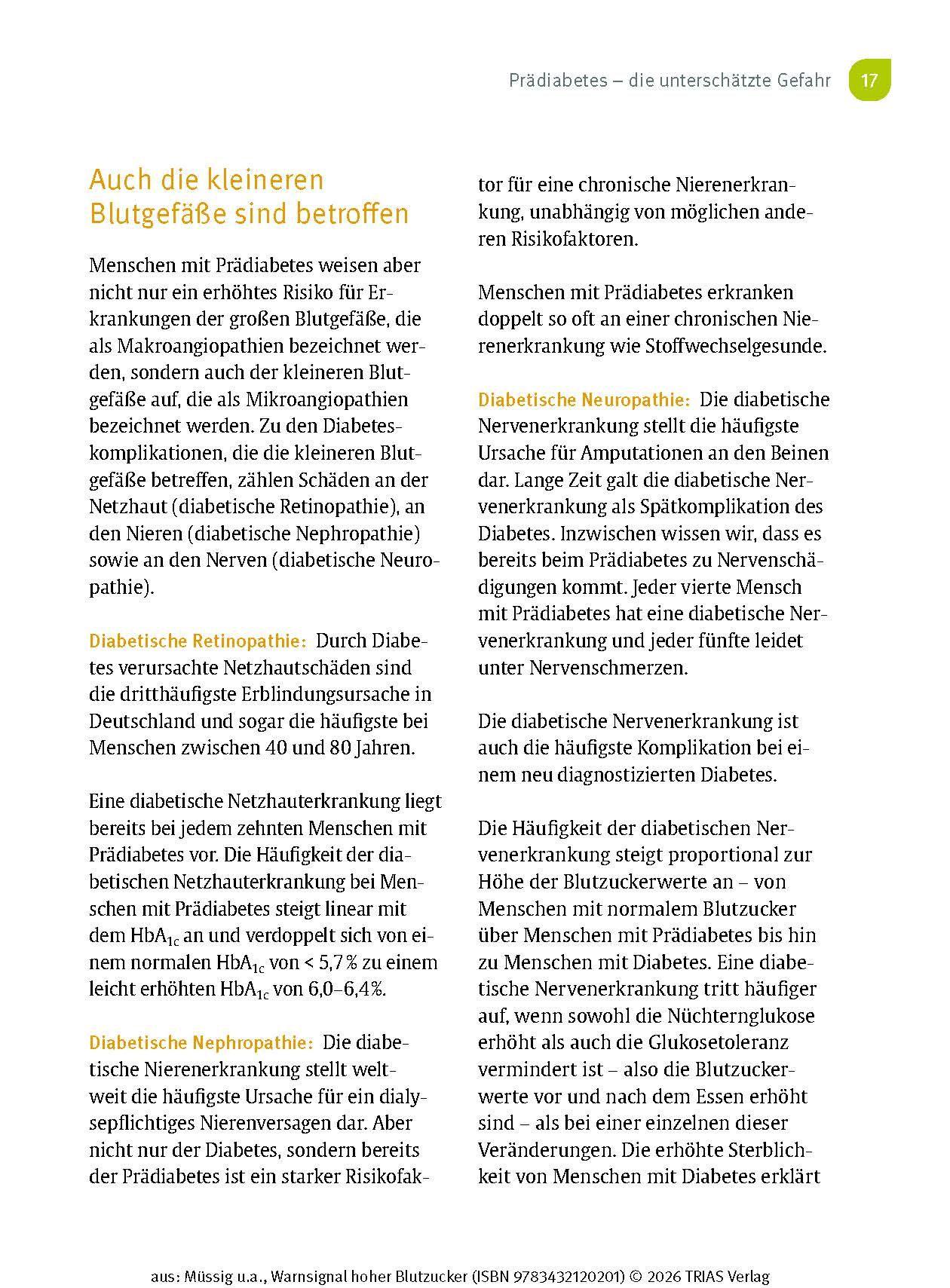 Beispielinhalt (Bild) Warnsignal hoher Blutzucker