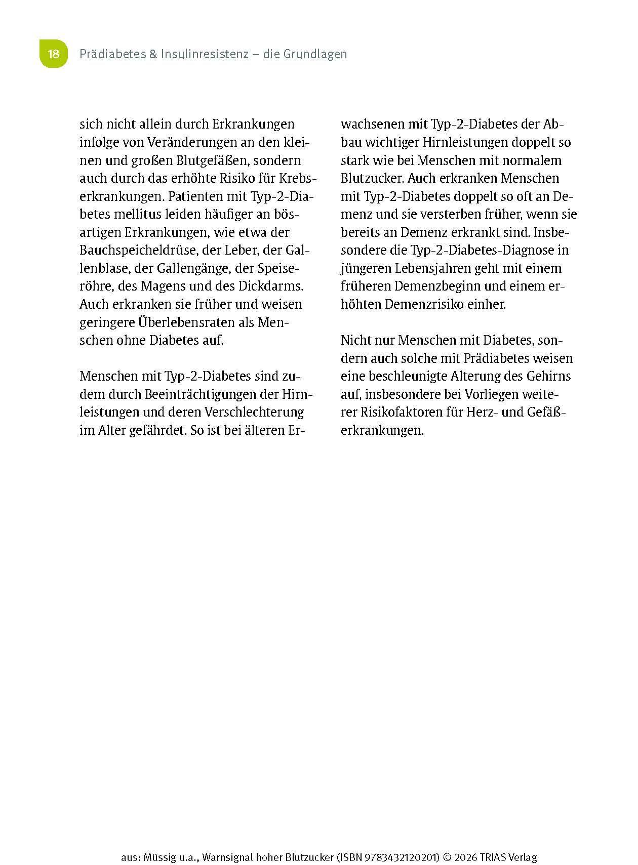 Beispielinhalt (Bild) Warnsignal hoher Blutzucker