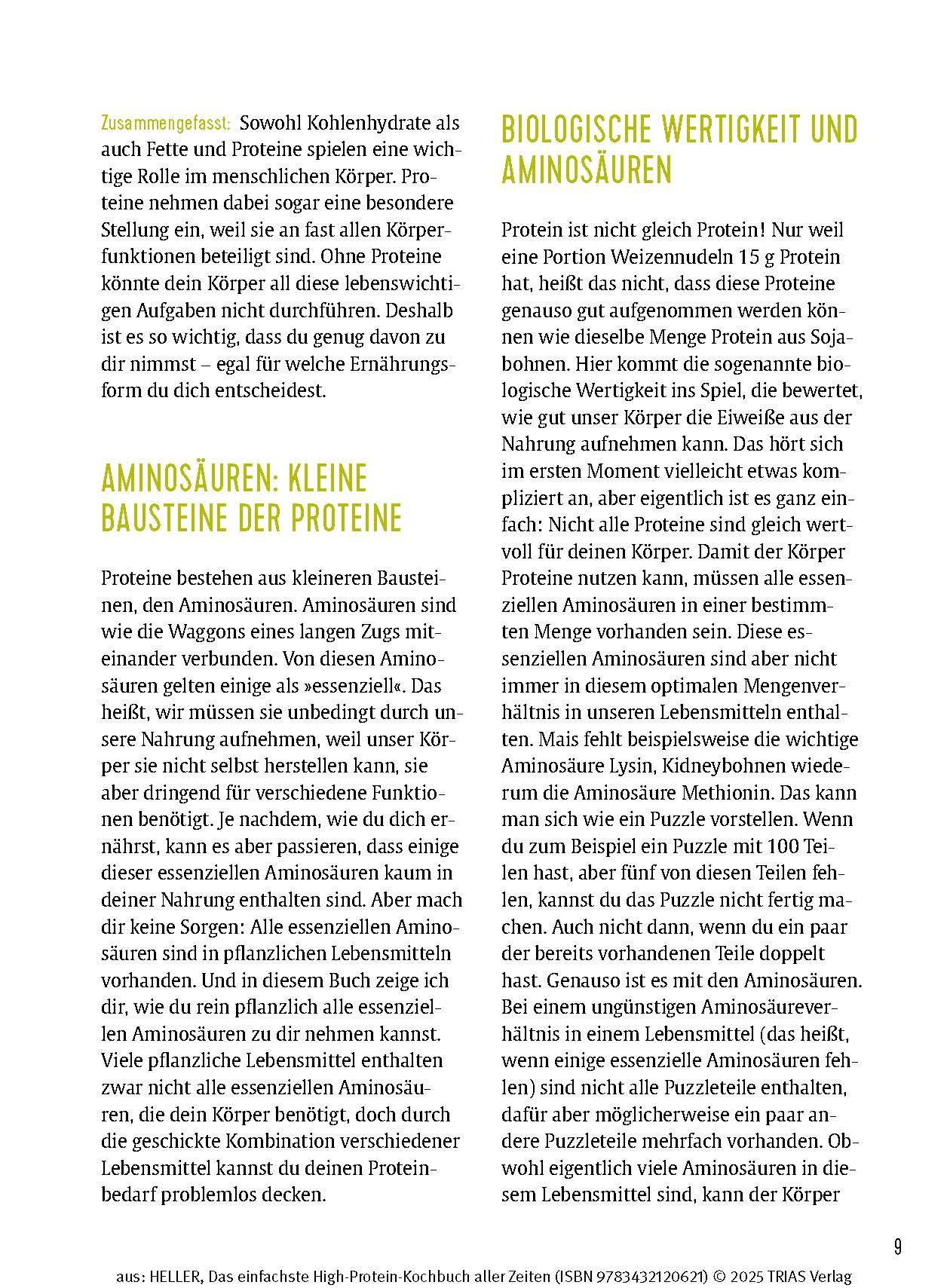 Beispielinhalt (Bild) Das einfachste High-Protein-Kochbuch aller Zeiten