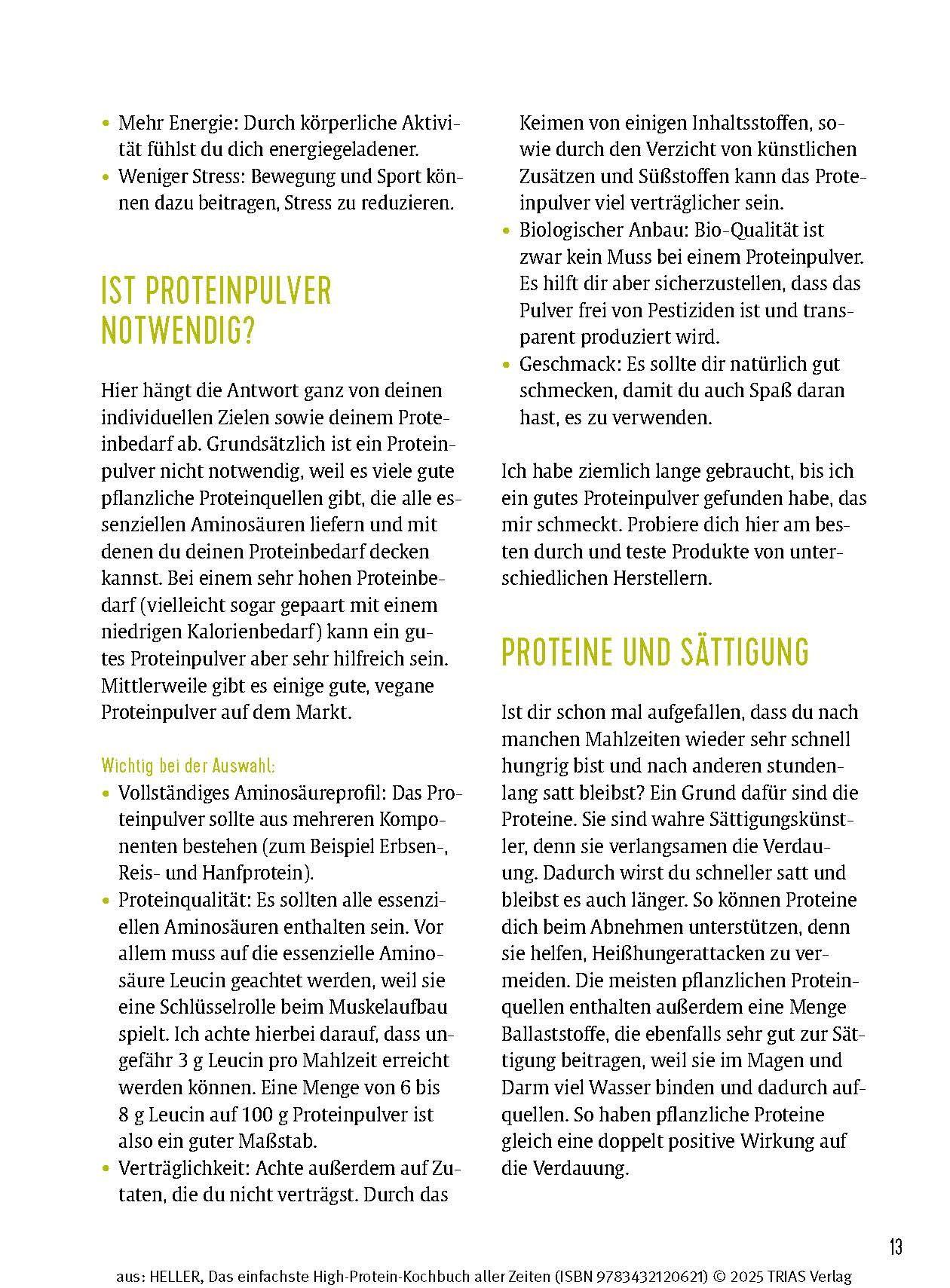 Beispielinhalt (Bild) Das einfachste High-Protein-Kochbuch aller Zeiten