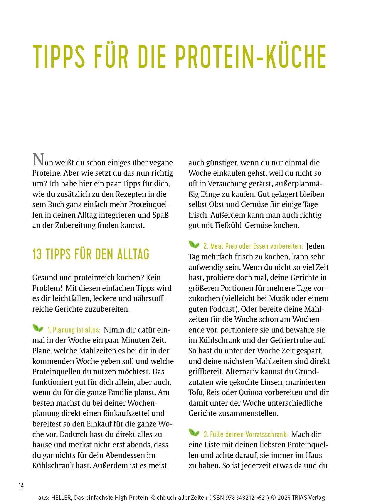 Beispielinhalt (Bild) Das einfachste High-Protein-Kochbuch aller Zeiten