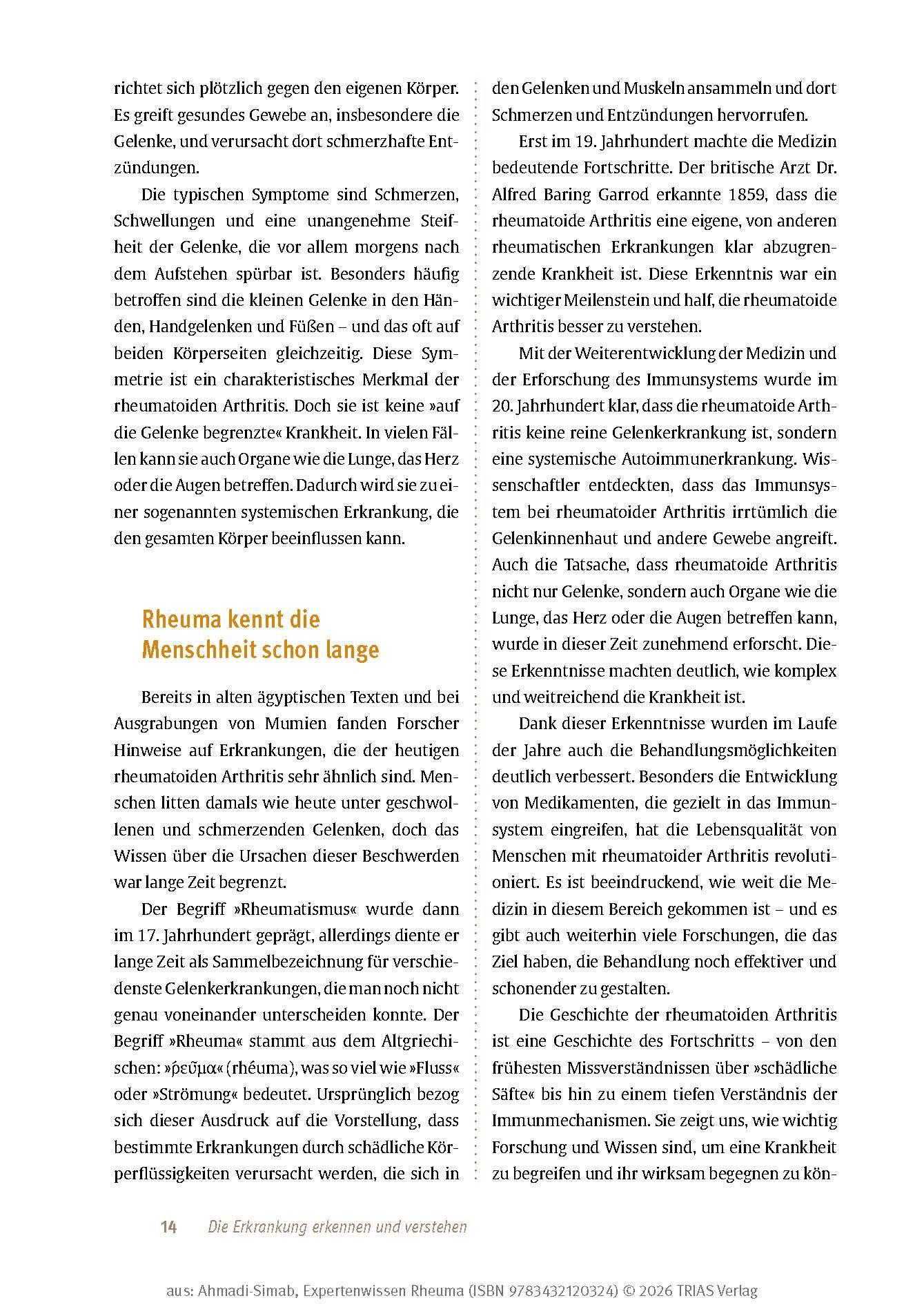 Beispielinhalt (Bild) Expertenwissen: Rheuma