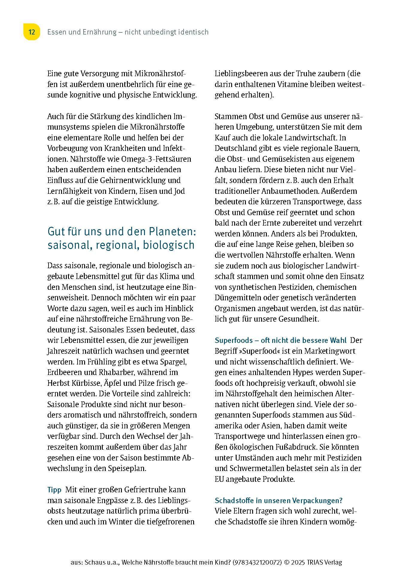 Beispielinhalt (Bild) Welche Nährstoffe braucht mein Kind?