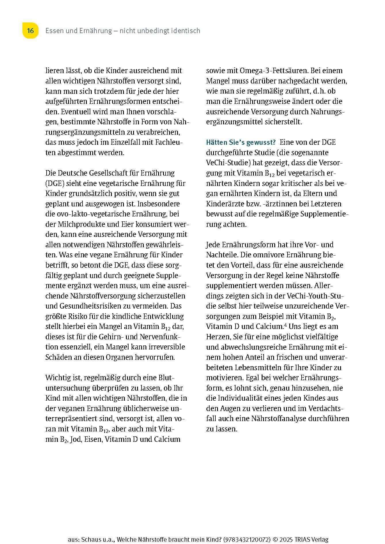 Beispielinhalt (Bild) Welche Nährstoffe braucht mein Kind?