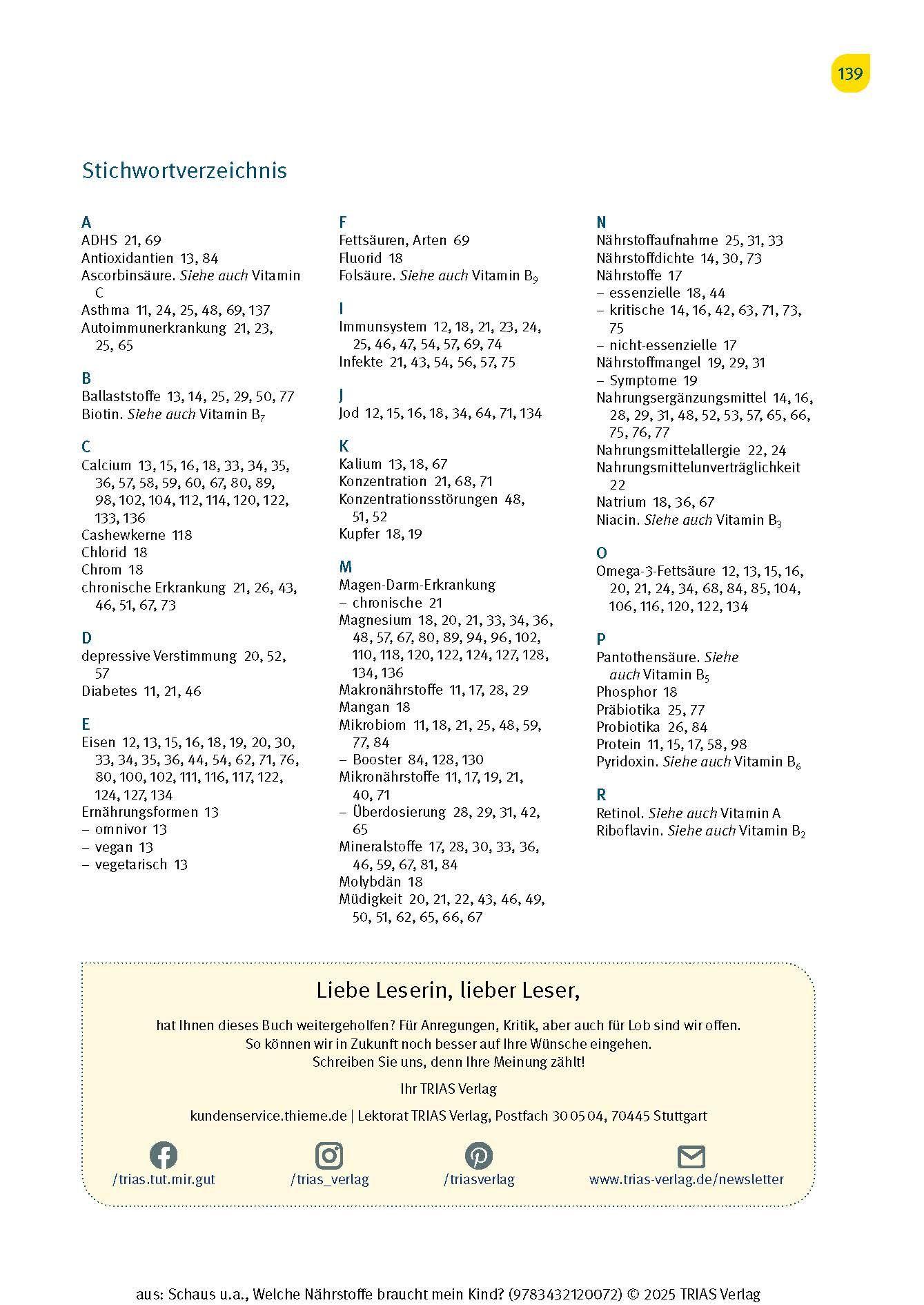 Beispielinhalt (Bild) Welche Nährstoffe braucht mein Kind?