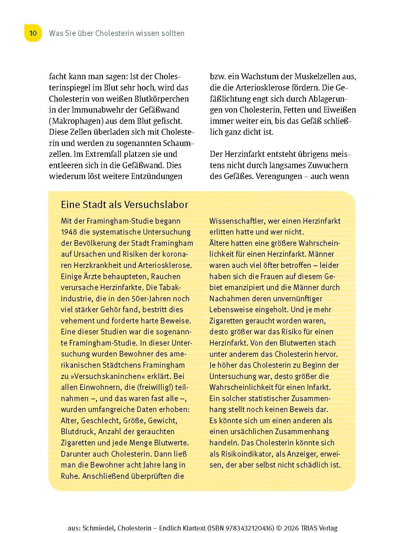 Beispielinhalt (Bild) Cholesterin - Endlich Klartext