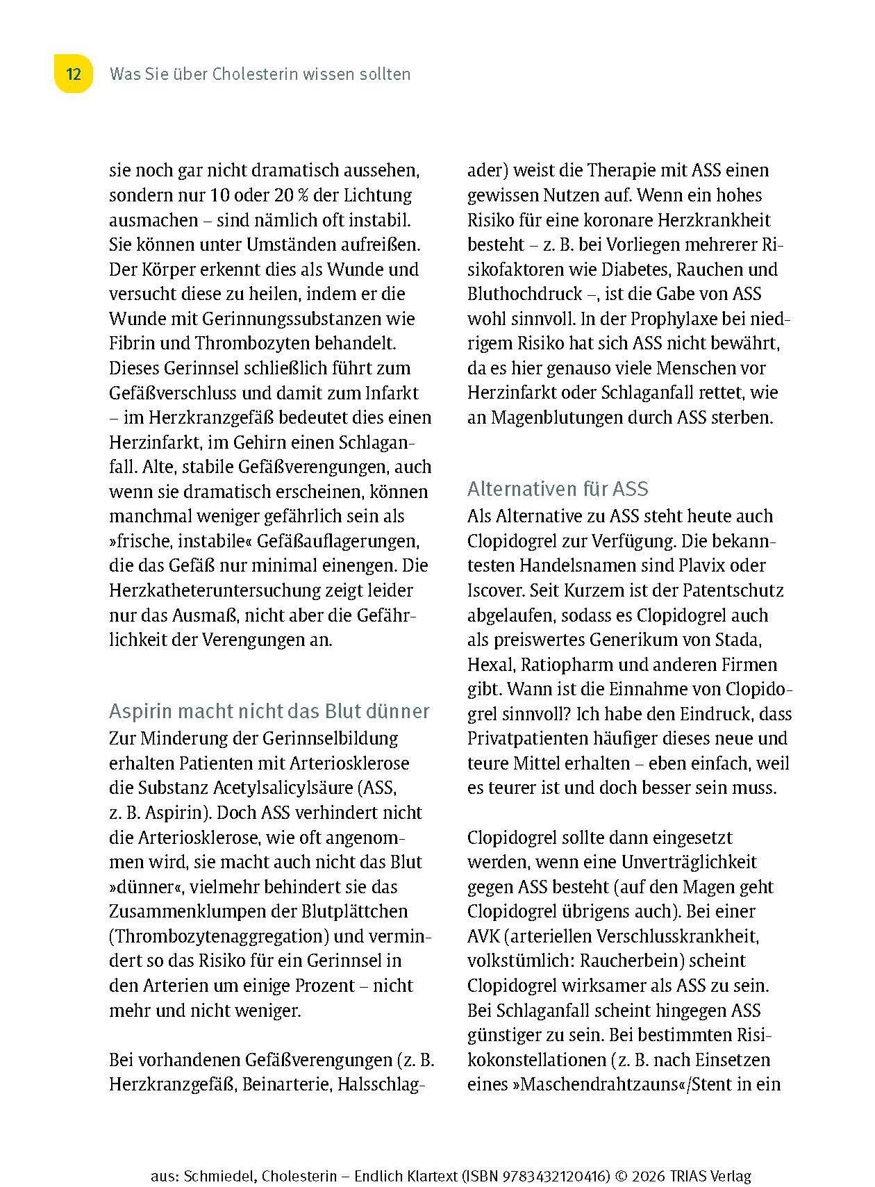 Beispielinhalt (Bild) Cholesterin - Endlich Klartext