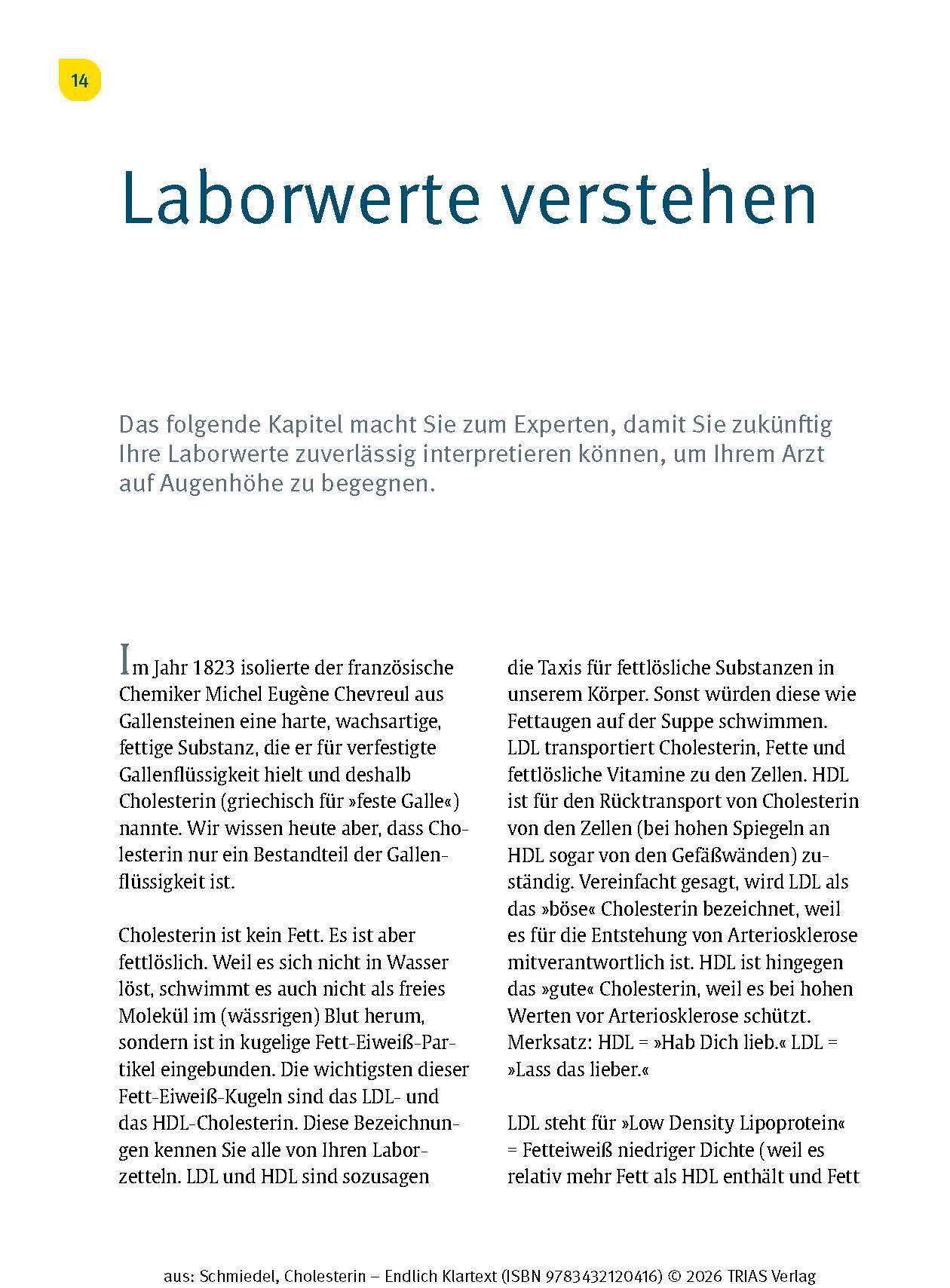 Beispielinhalt (Bild) Cholesterin - Endlich Klartext