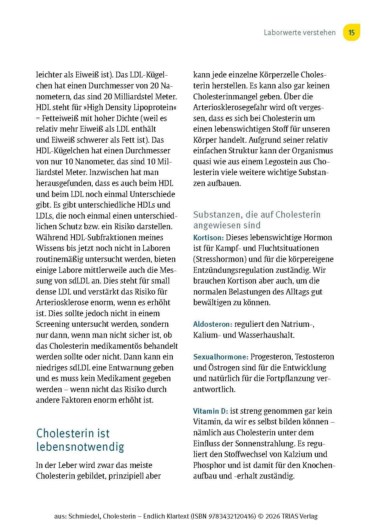 Beispielinhalt (Bild) Cholesterin - Endlich Klartext