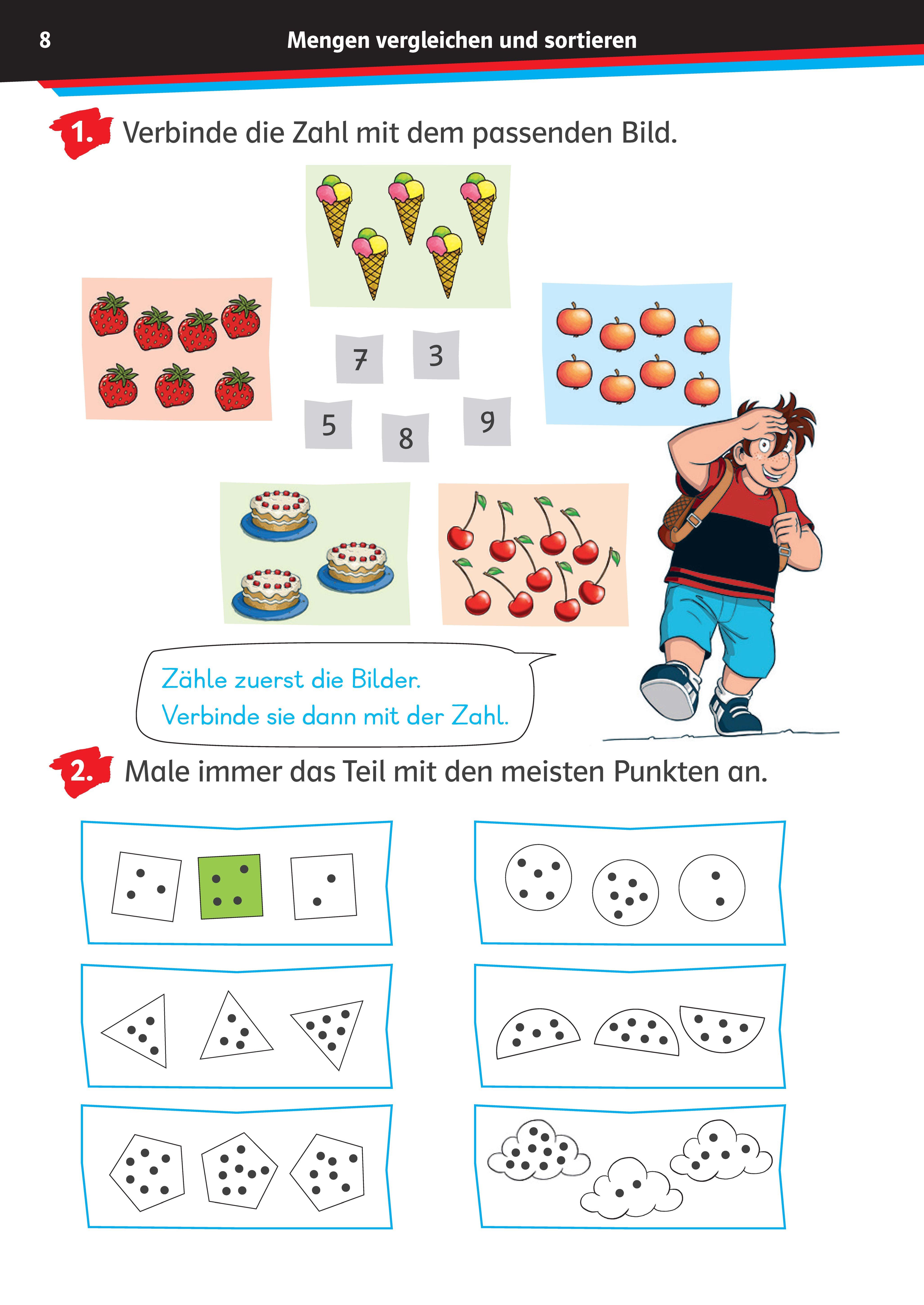 Beispielinhalt (Bild) Die drei ??? Kids: Mein Übungsheft Mathe 1. Klasse - Rechnen bis 20