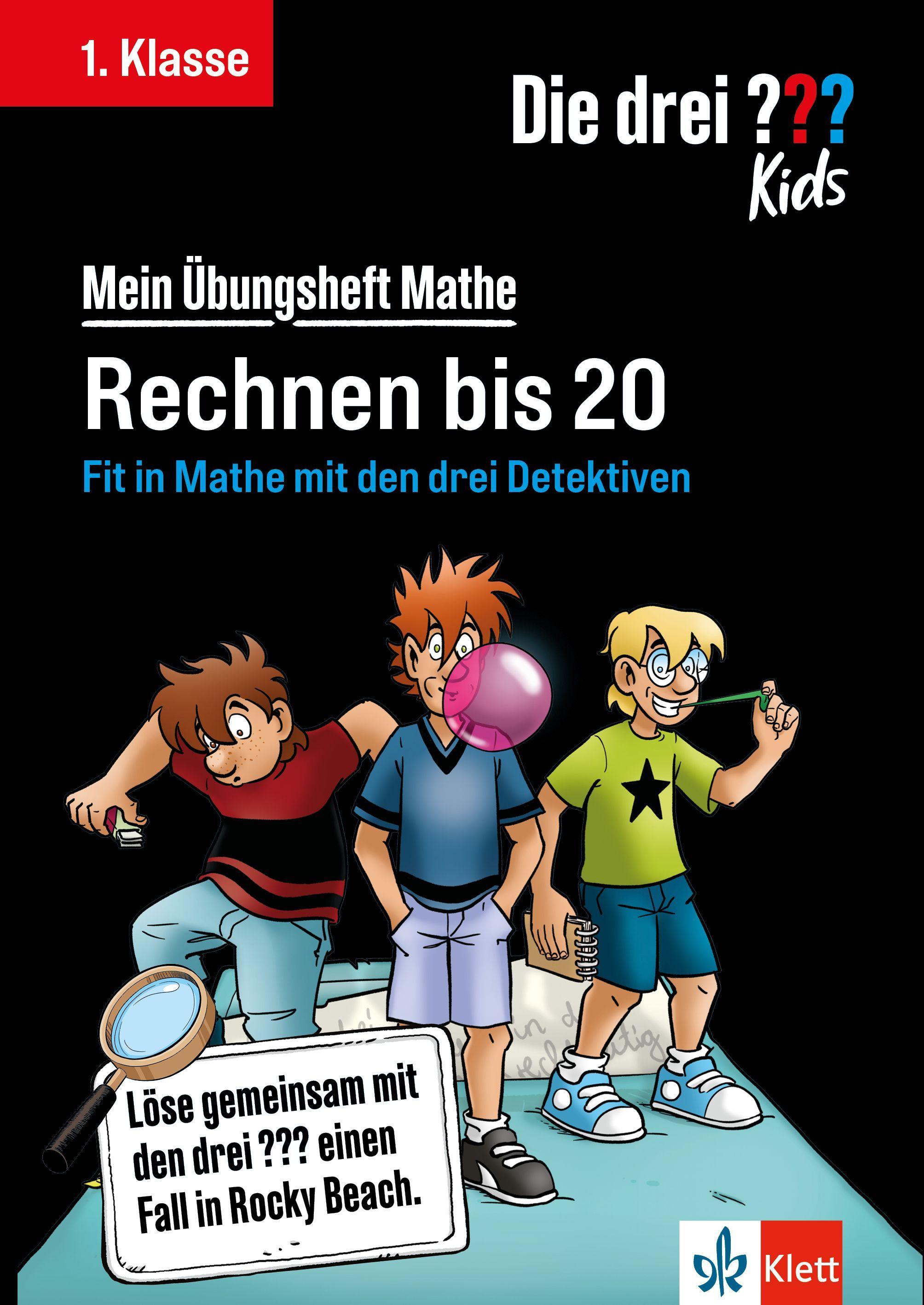 Vorderes Coverbild Die drei ??? Kids: Mein Übungsheft Mathe 1. Klasse - Rechnen bis 20