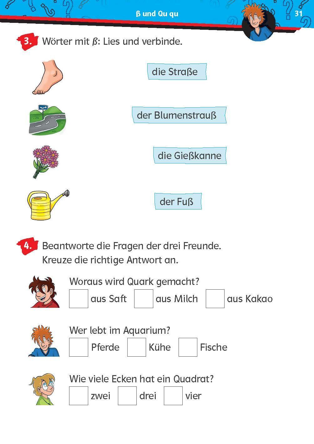 Beispielinhalt (Bild) Die drei ??? Kids: Mein Übungsheft Deutsch 1. Klasse - Schreiben lernen