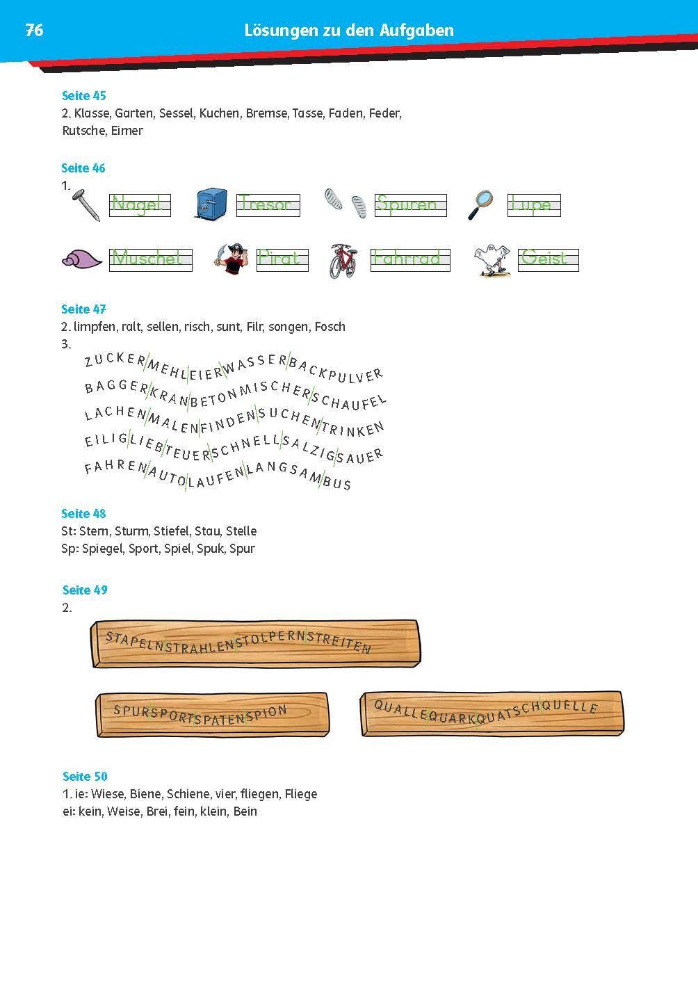 Beispielinhalt (Bild) Die drei ??? Kids: Mein Übungsheft Deutsch 1. Klasse - Schreiben lernen