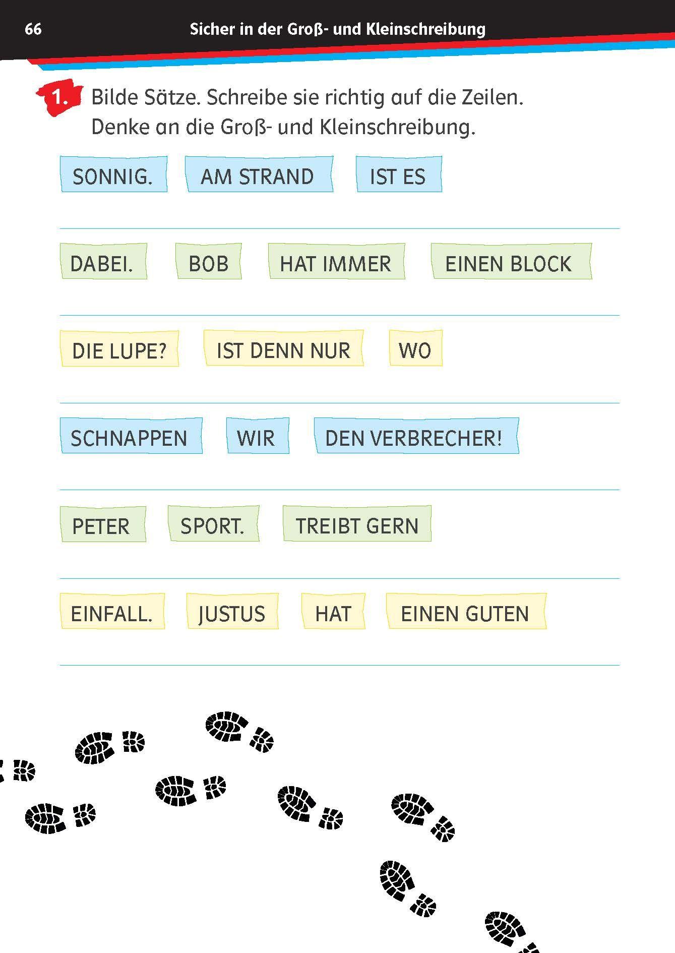 Beispielinhalt (Bild) Die drei ??? Kids: Mein Übungsheft Deutsch 2. Klasse - Richtig schreiben