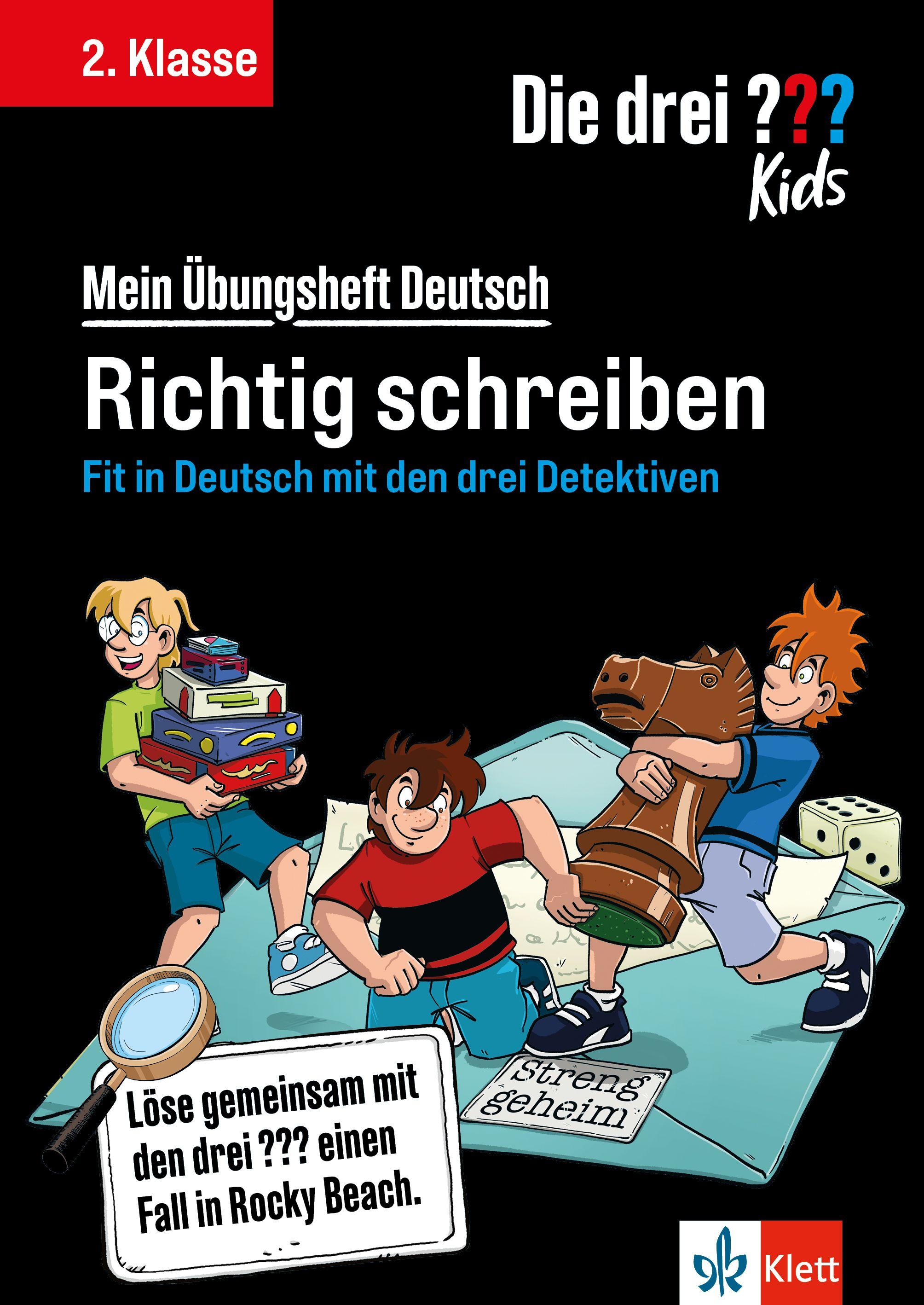 Vorderes Coverbild Die drei ??? Kids: Mein Übungsheft Deutsch 2. Klasse - Richtig schreiben