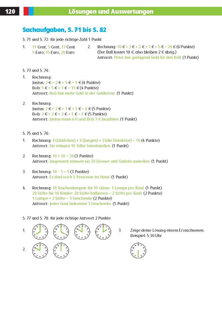 Beispielinhalt (Bild) Die drei ??? Kids: Mein Matheblock 1. Klasse