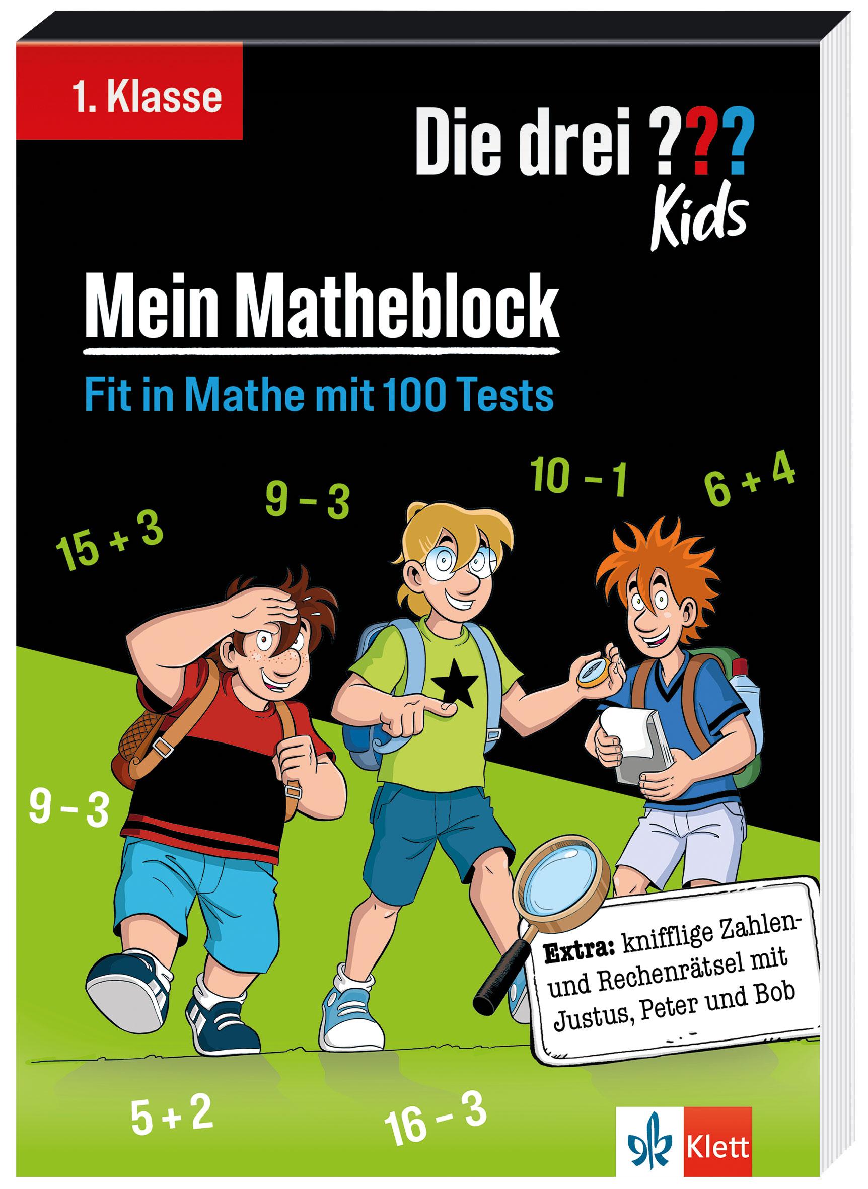 Vorderes Coverbild Die drei ??? Kids: Mein Matheblock 1. Klasse