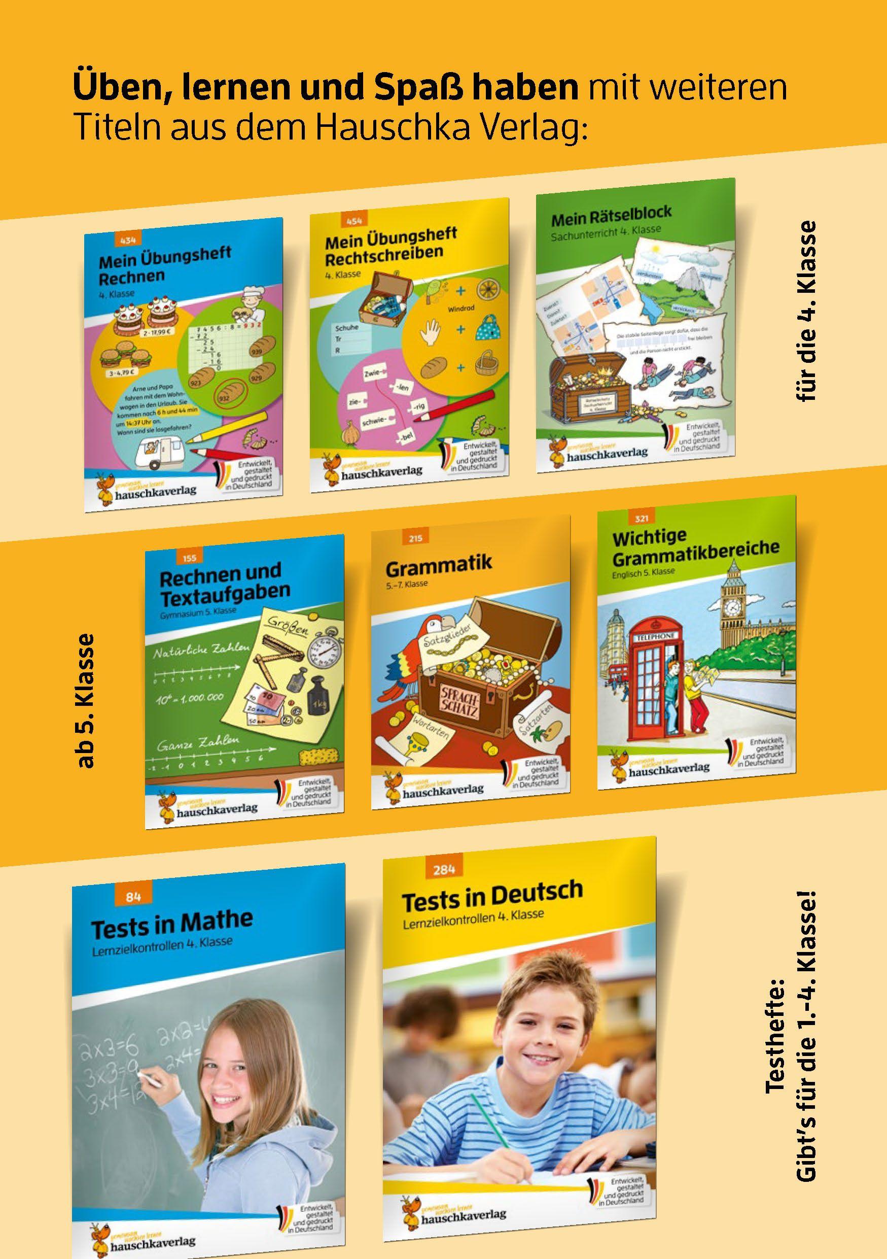 Beispielinhalt (Bild) Mein Übungsheft Grammatik 4. Klasse