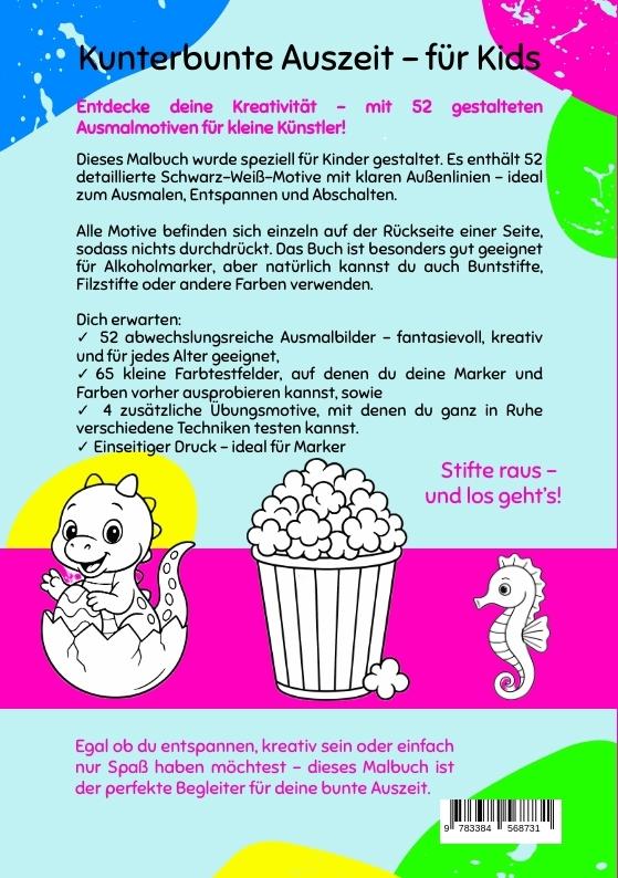 Rückseitencover Kunterbunte Auszeit - Malbuch für Kids