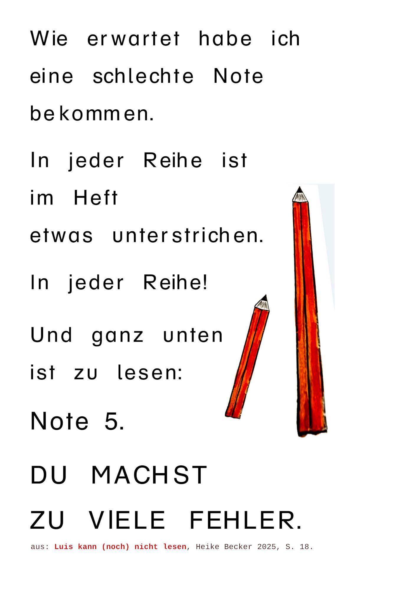 Beispielinhalt (Bild) Luis kann (noch) nicht lesen